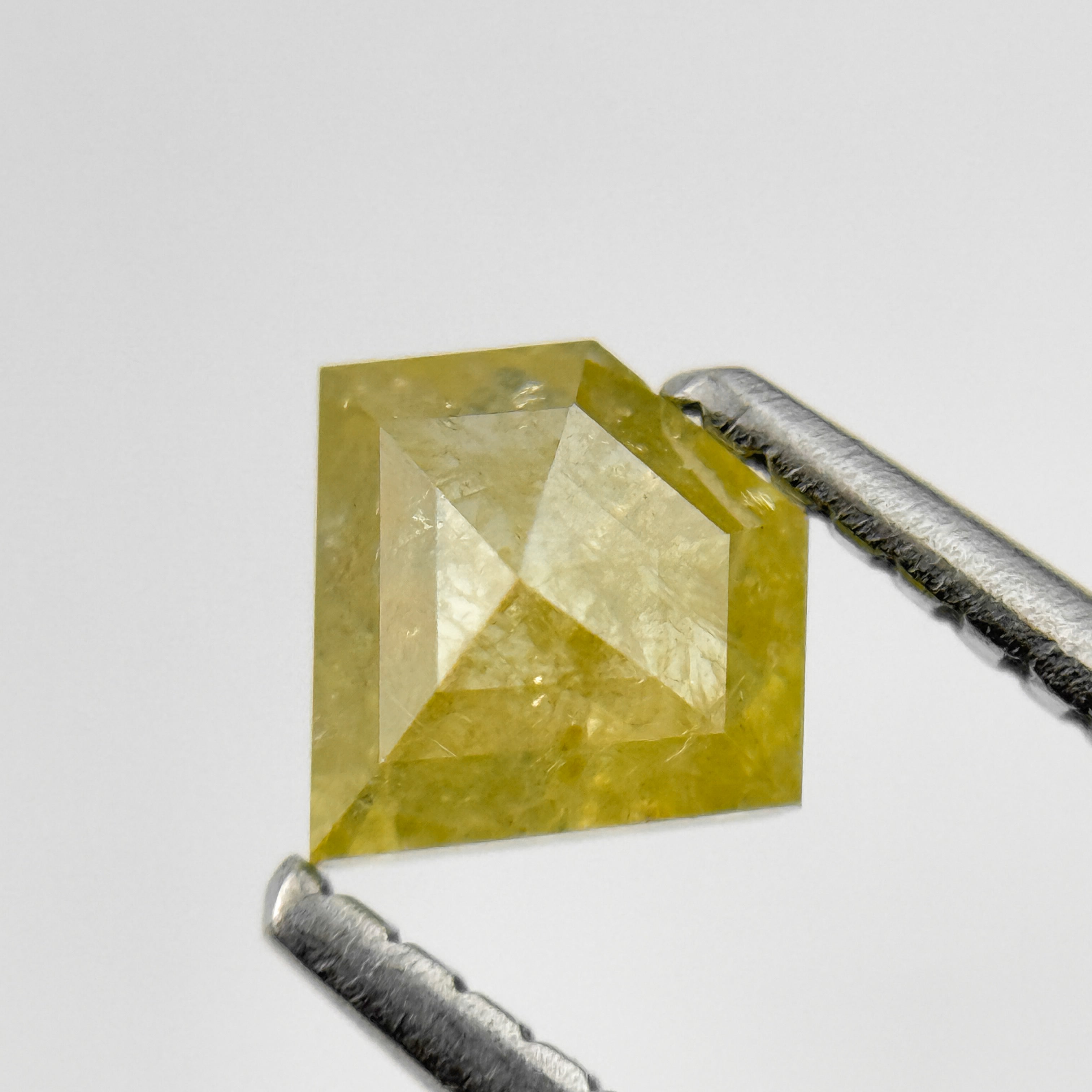 0.75 Ct Penton Rose Cut Yellow Natural Salt and Pepper Diamond