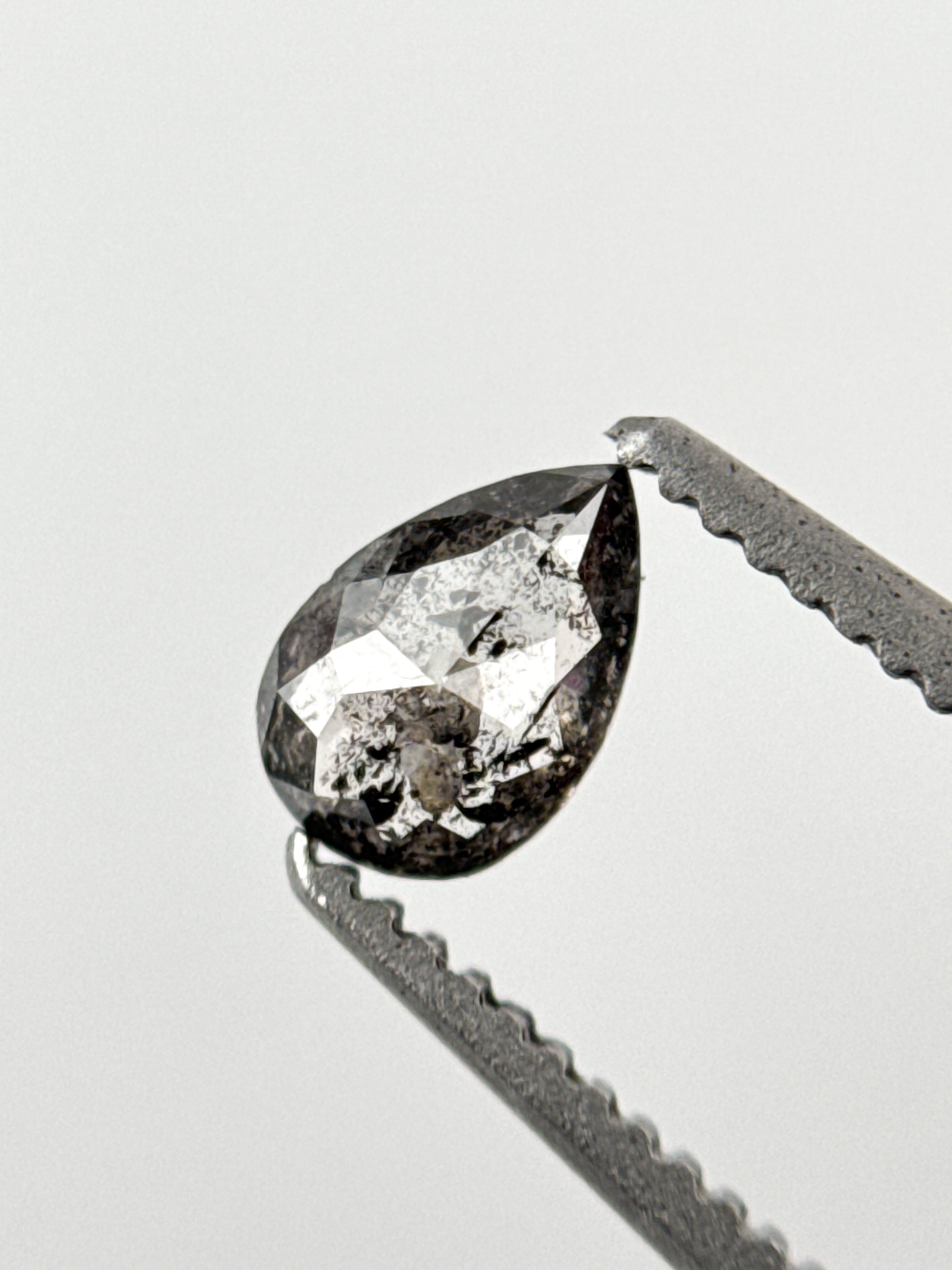 0.29 Ct Pear Rose Cut Grey Natural Minimalist Diamond