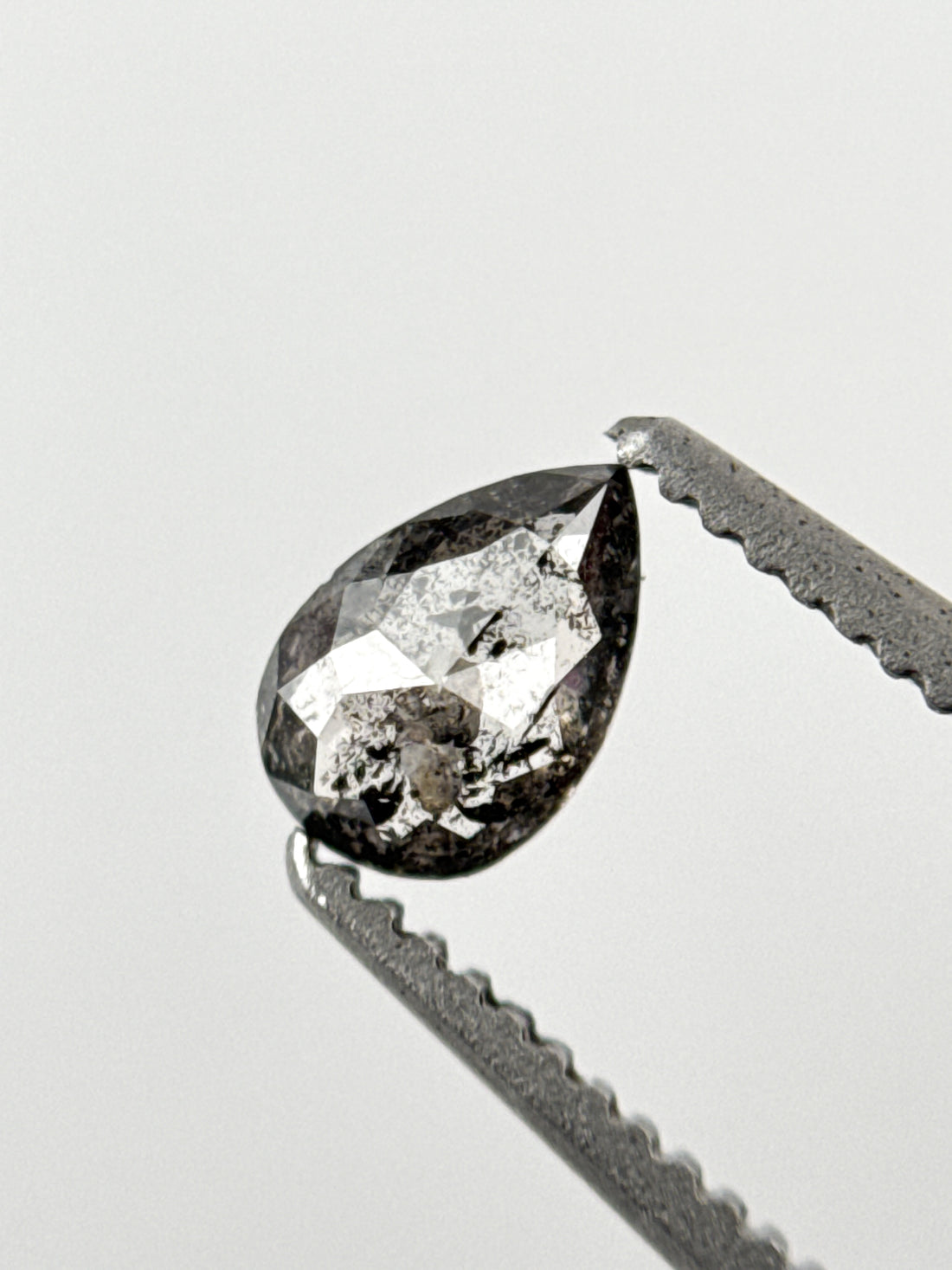 0.29 Ct Pear Rose Cut Grey Natural Minimalist Diamond
