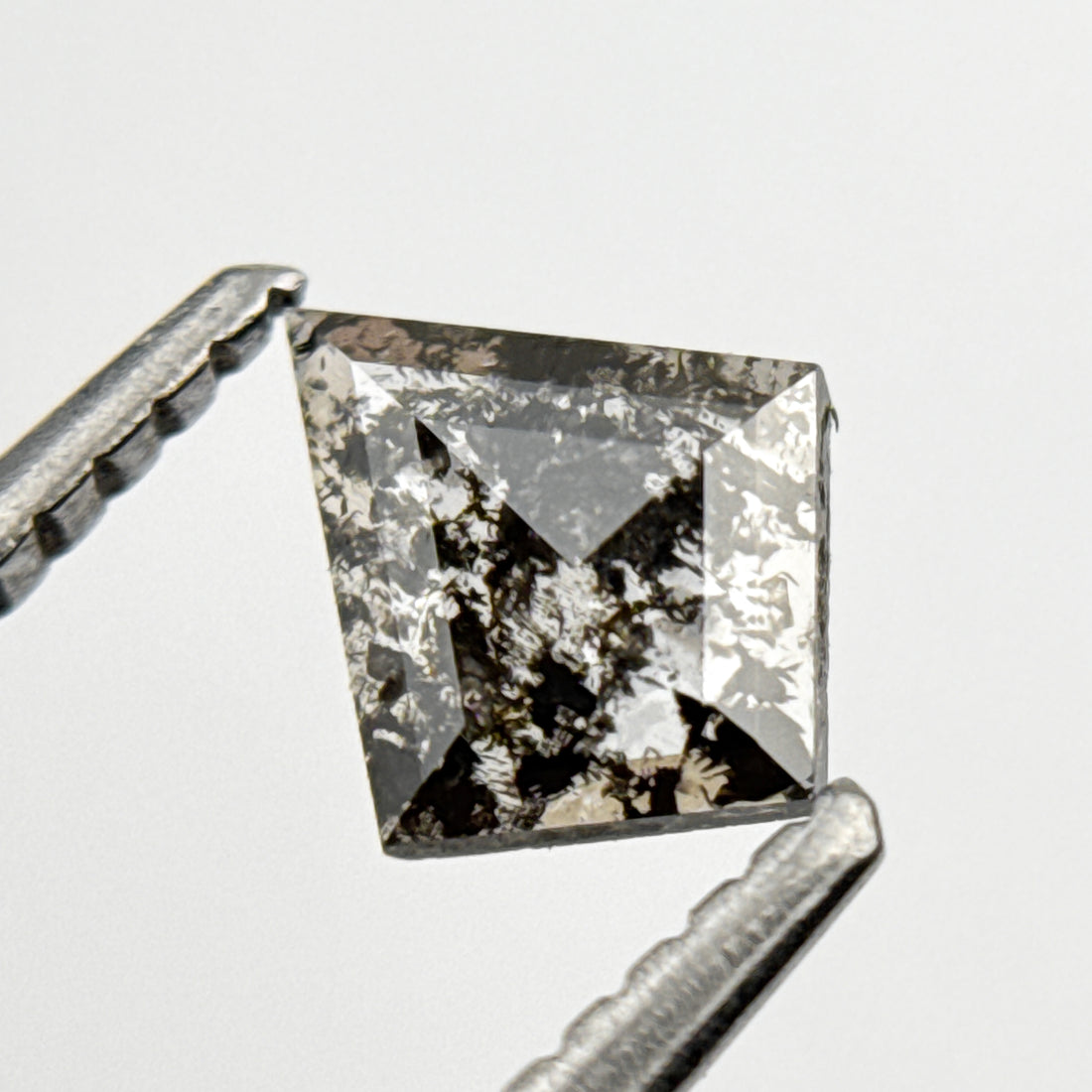 0.39 Ct Kite Rose Cut Grey Natural Salt and Pepper Diamond