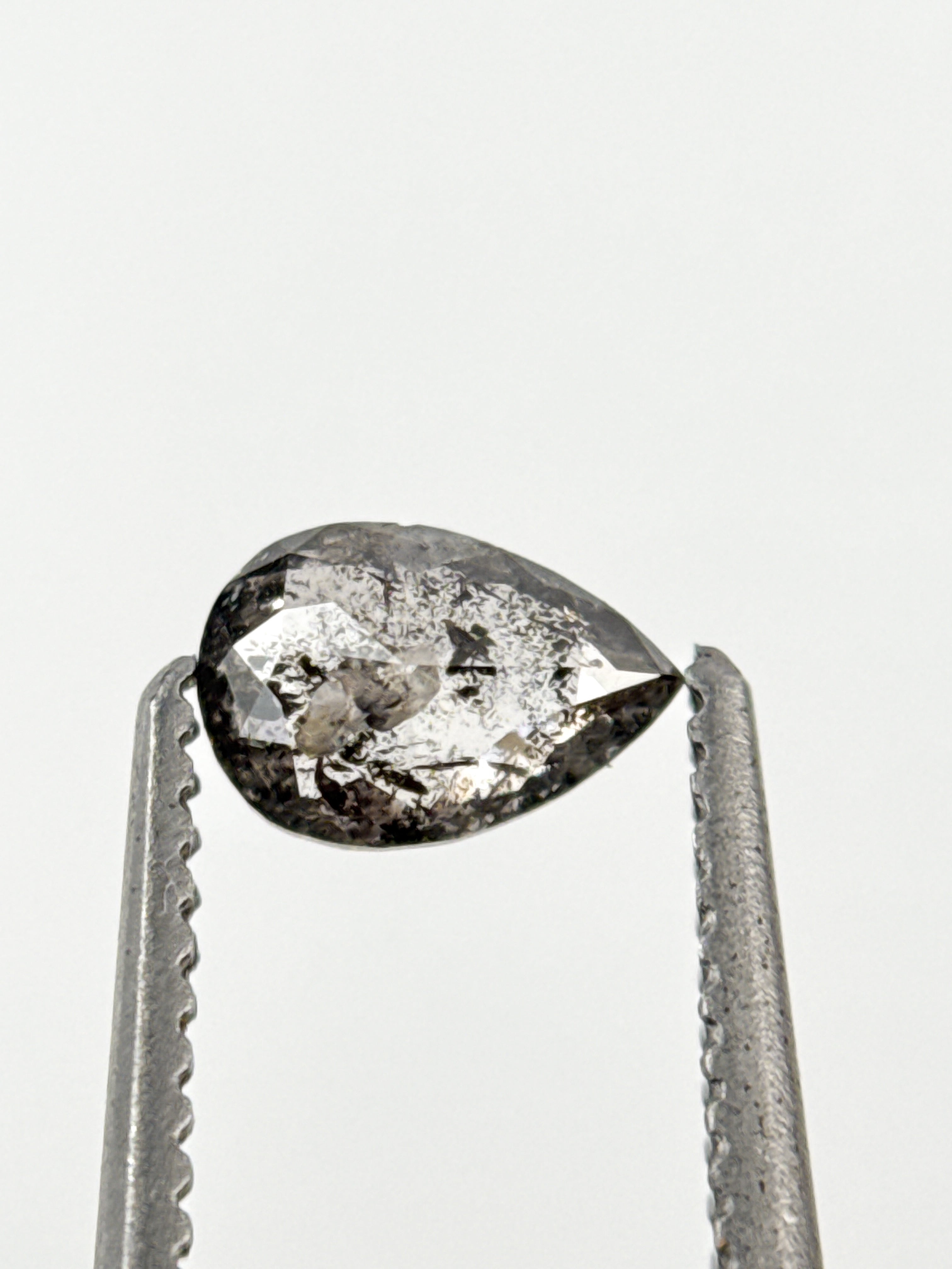 0.29 Ct Pear Rose Cut Grey Natural Minimalist Diamond