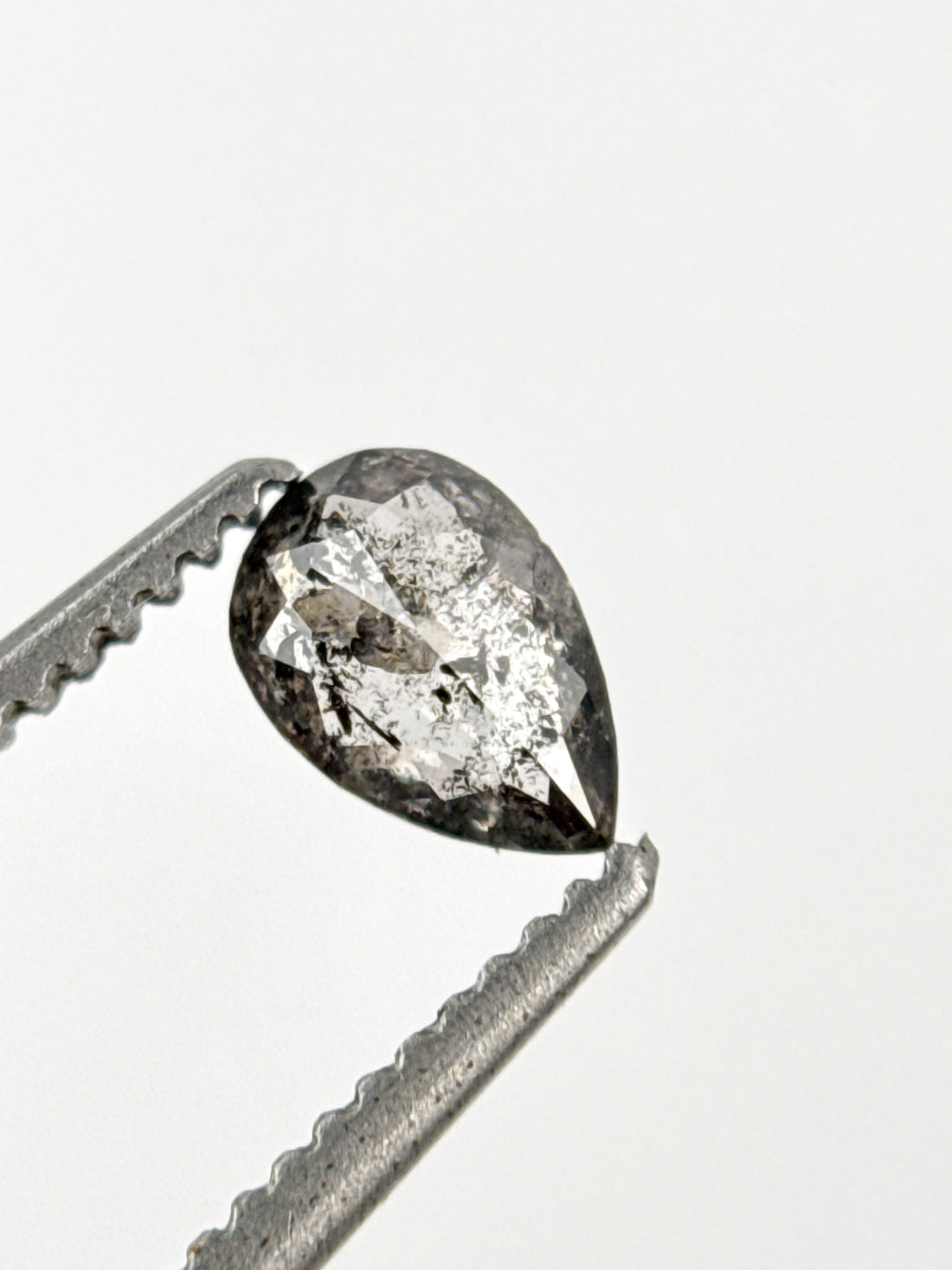 0.29 Ct Pear Rose Cut Grey Natural Minimalist Diamond