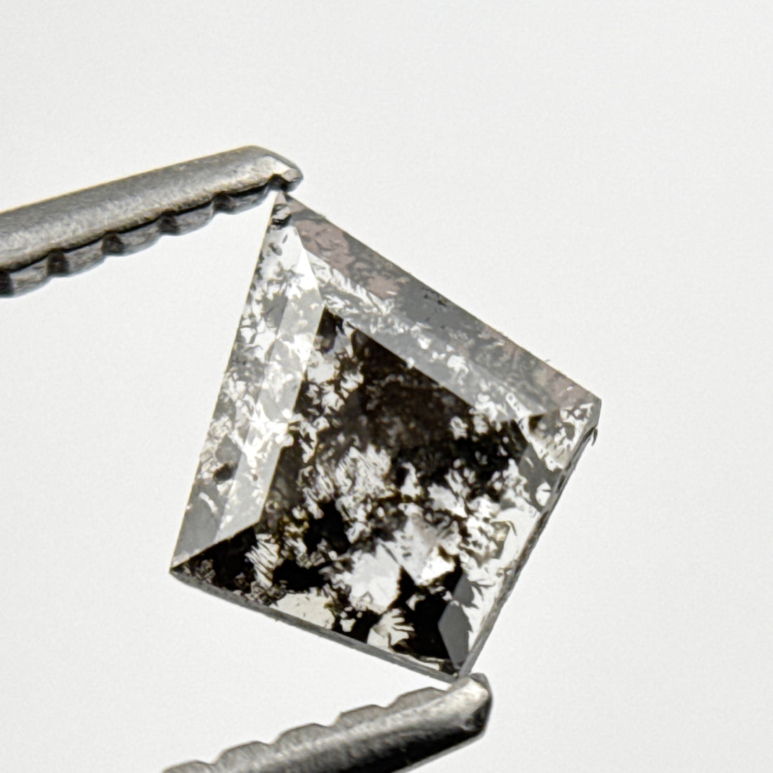 0.39 Ct Kite Rose Cut Grey Natural Salt and Pepper Diamond