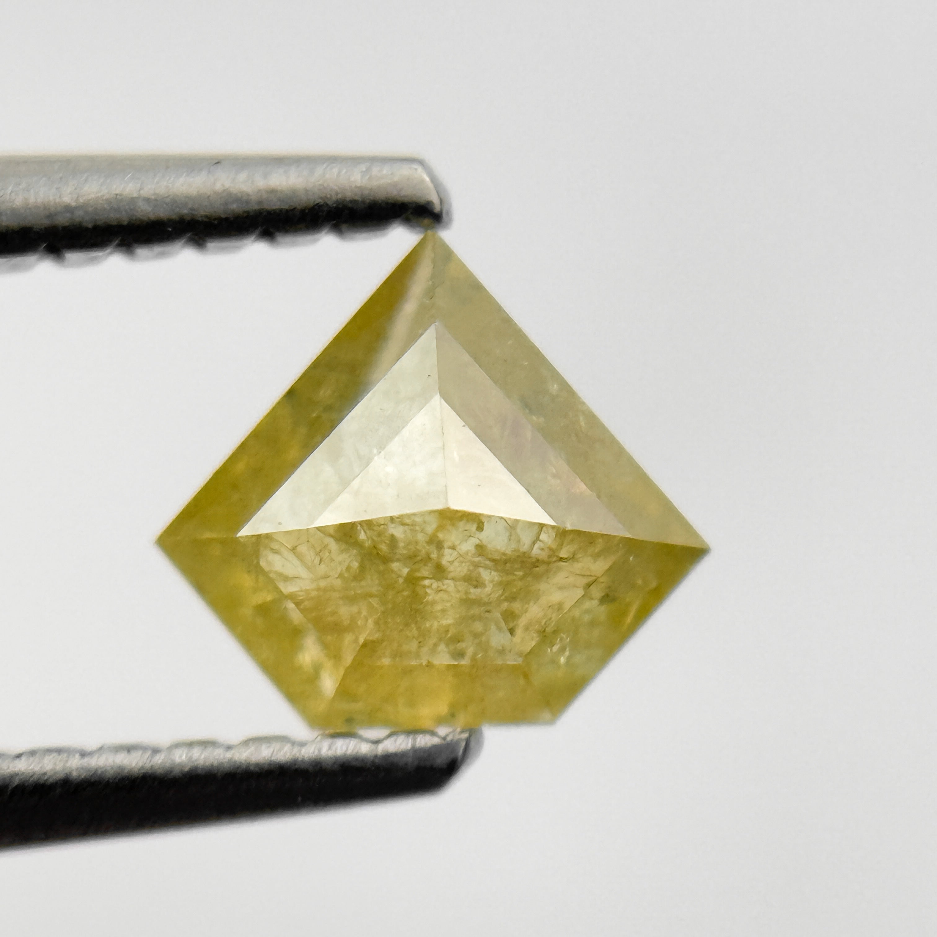0.75 Ct Penton Rose Cut Yellow Natural Salt and Pepper Diamond