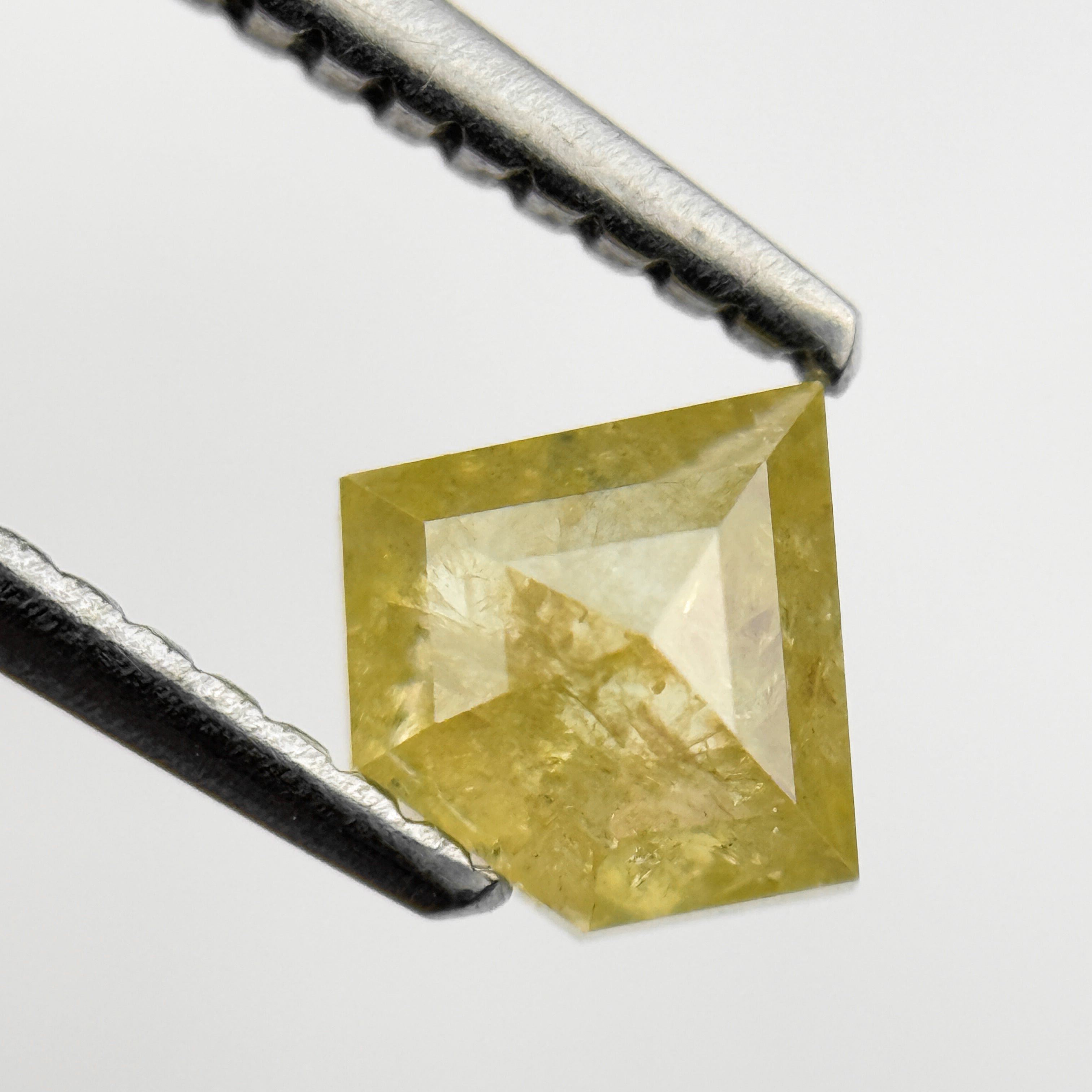 0.75 Ct Penton Rose Cut Yellow Natural Salt and Pepper Diamond