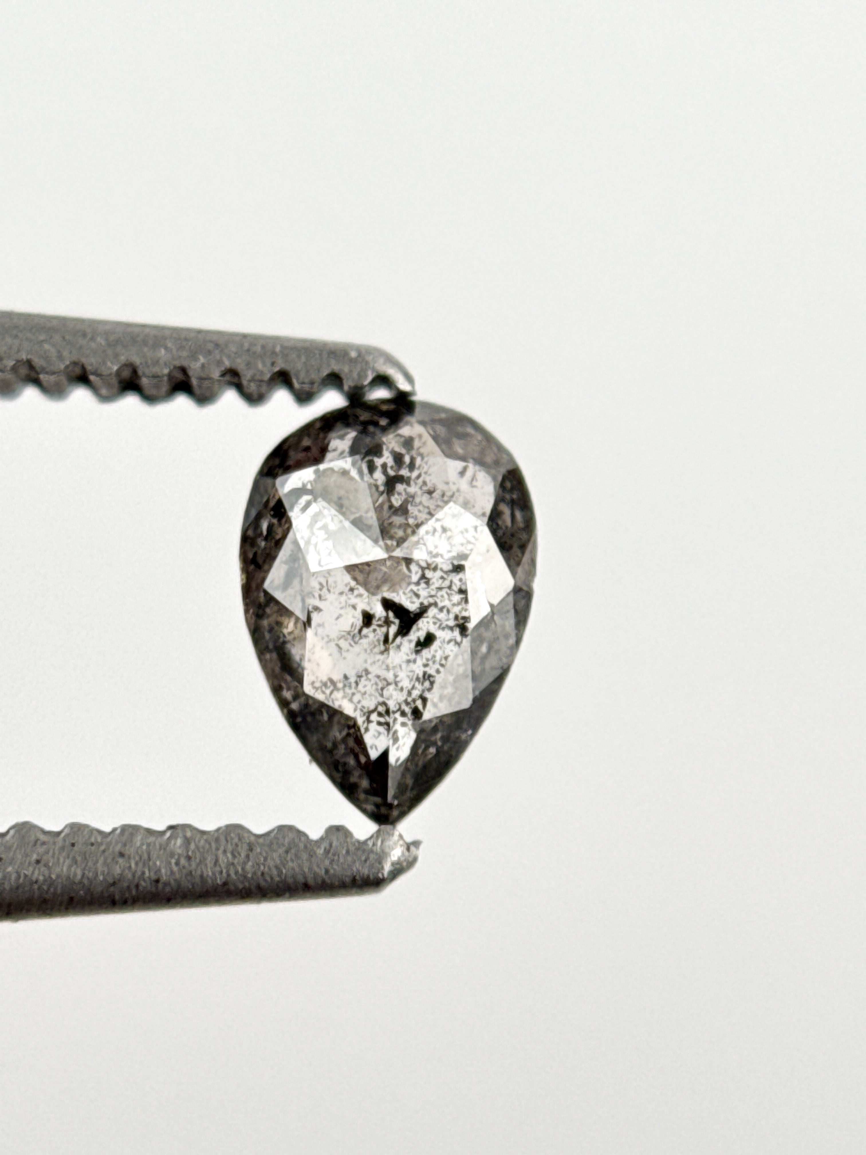 0.29 Ct Pear Rose Cut Grey Natural Minimalist Diamond