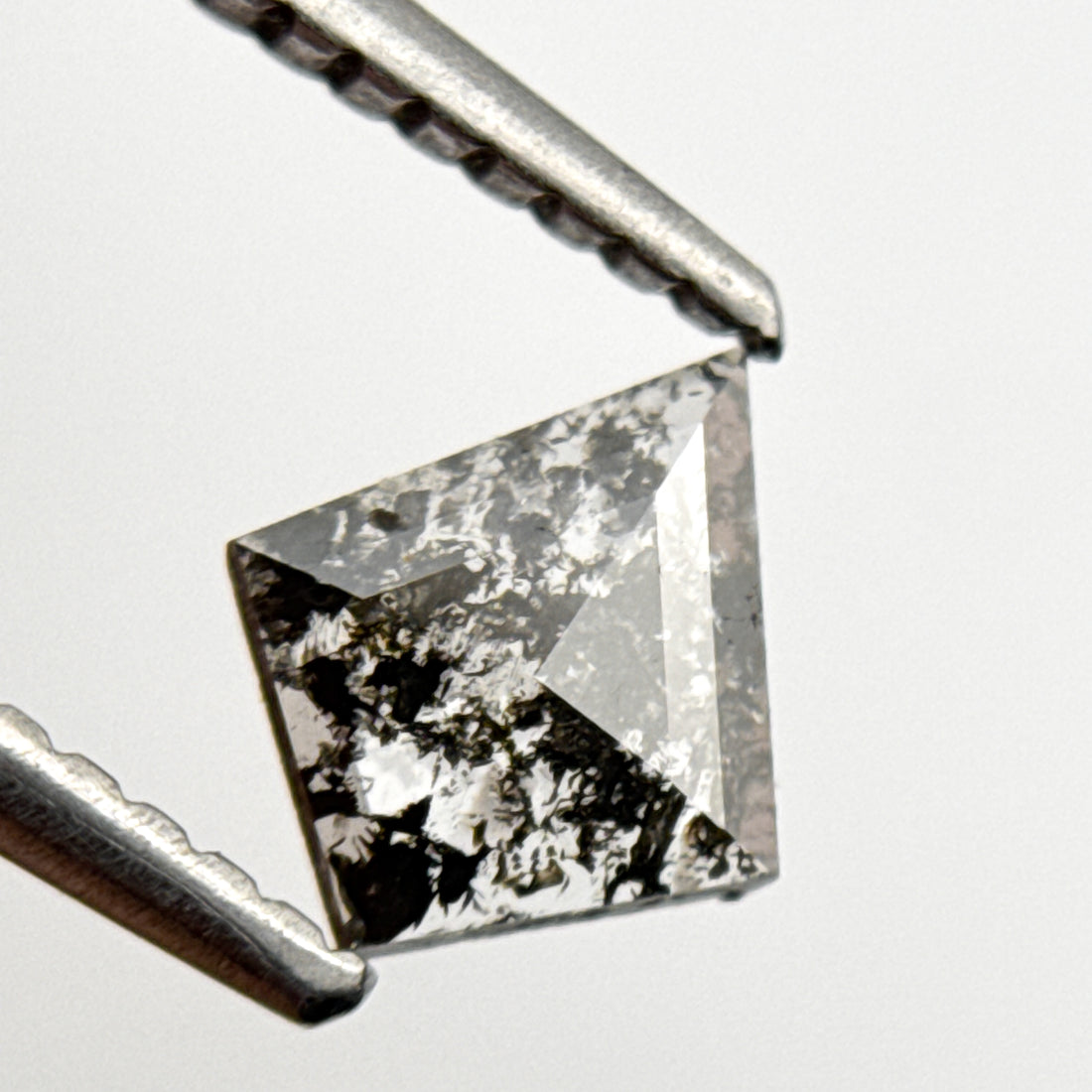 0.39 Ct Kite Rose Cut Grey Natural Salt and Pepper Diamond
