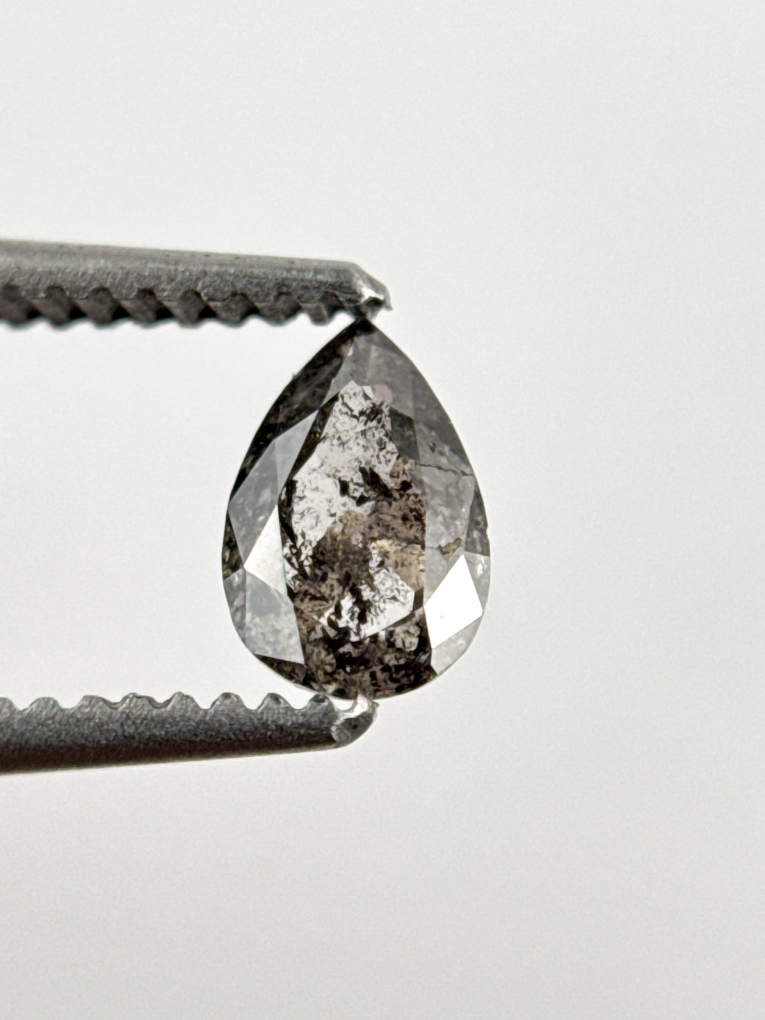 0.29 Ct Pear Rose Cut Grey Natural Minimalist Diamond
