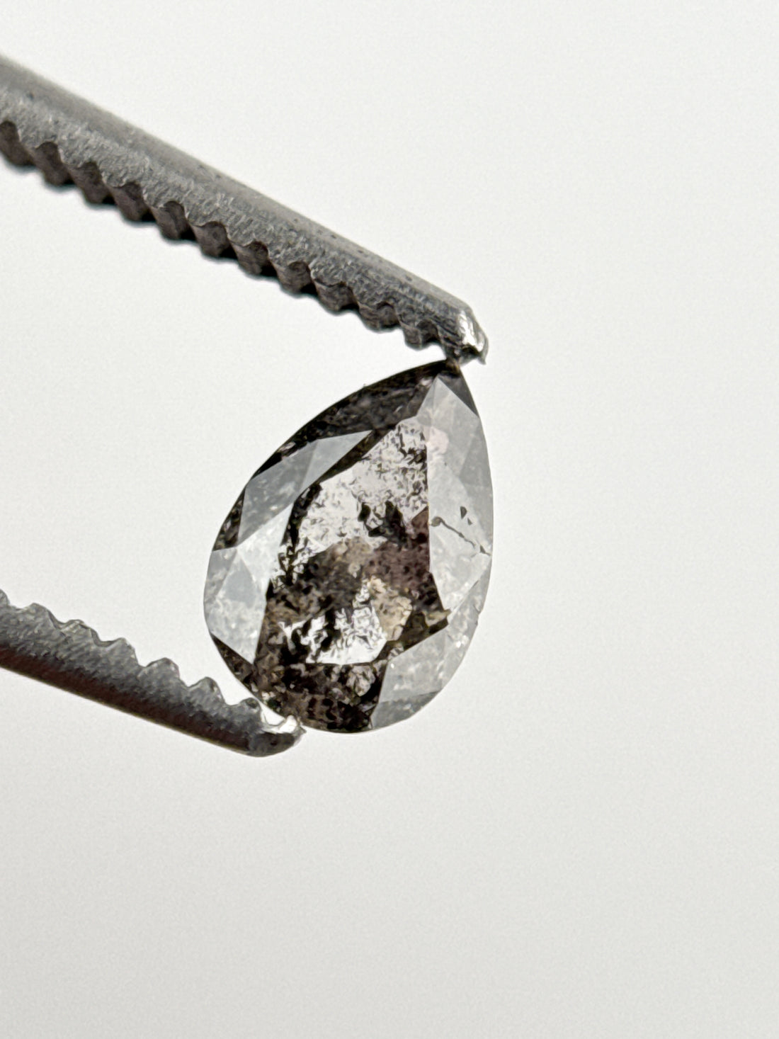 0.29 Ct Pear Rose Cut Grey Natural Minimalist Diamond