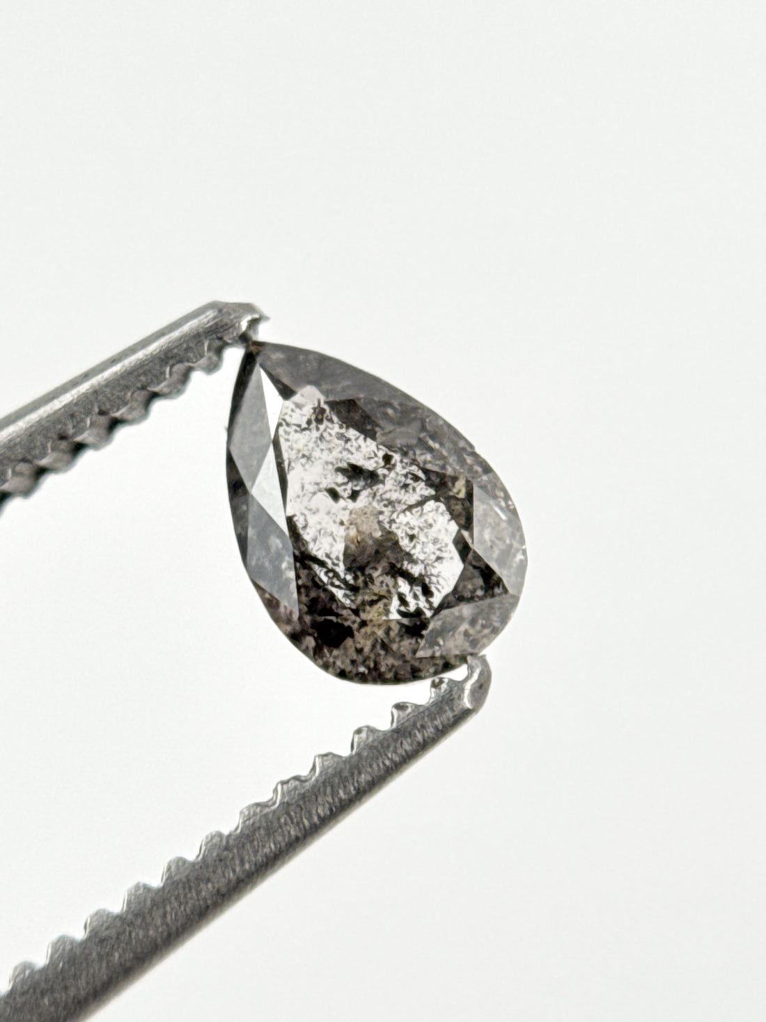 0.29 Ct Pear Rose Cut Grey Natural Minimalist Diamond