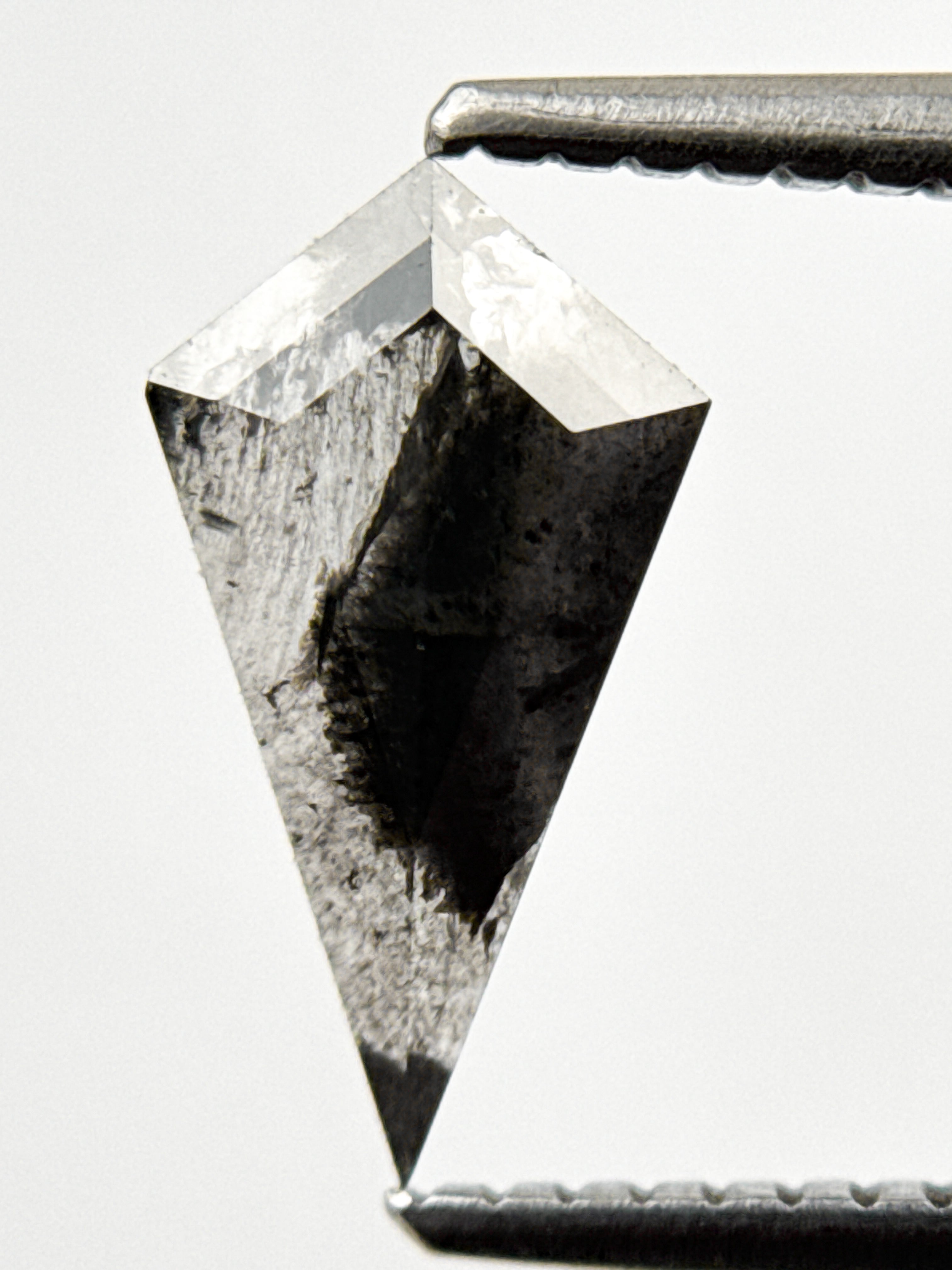 0.69 Ct Kite Rose Cut Grey Natural Salt and Pepper Diamond