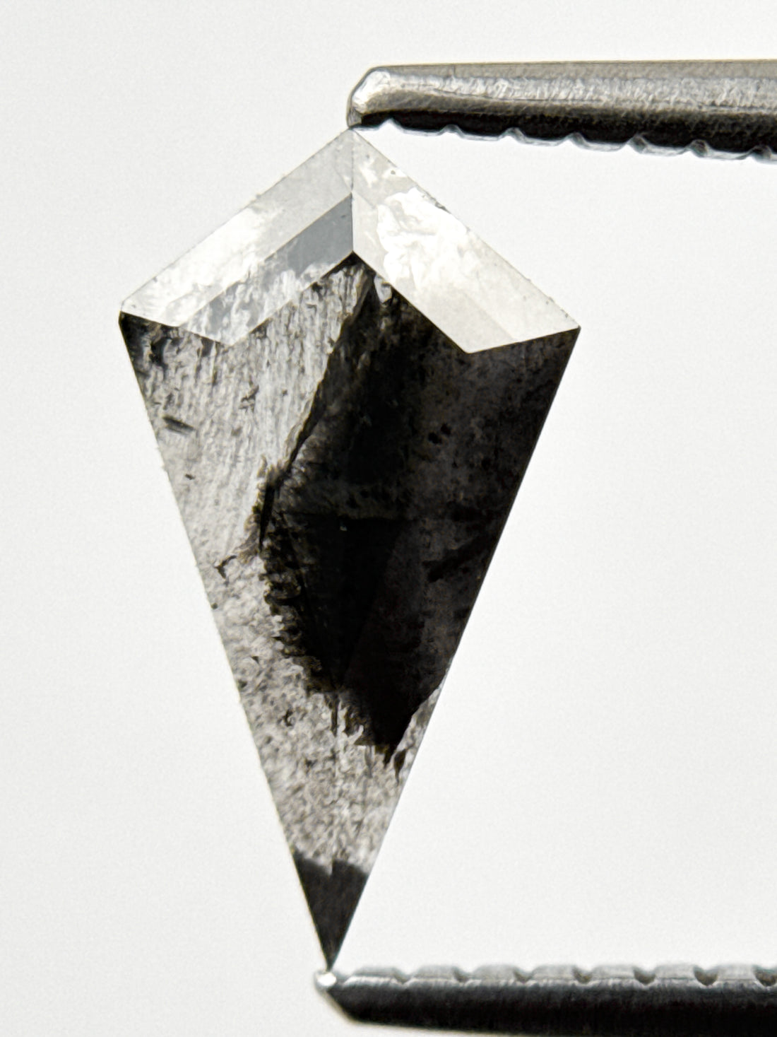 0.69 Ct Kite Rose Cut Grey Natural Salt and Pepper Diamond