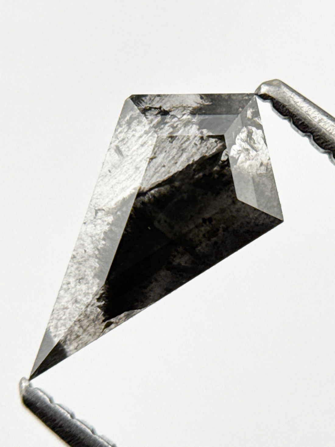 0.69 Ct Kite Rose Cut Grey Natural Salt and Pepper Diamond