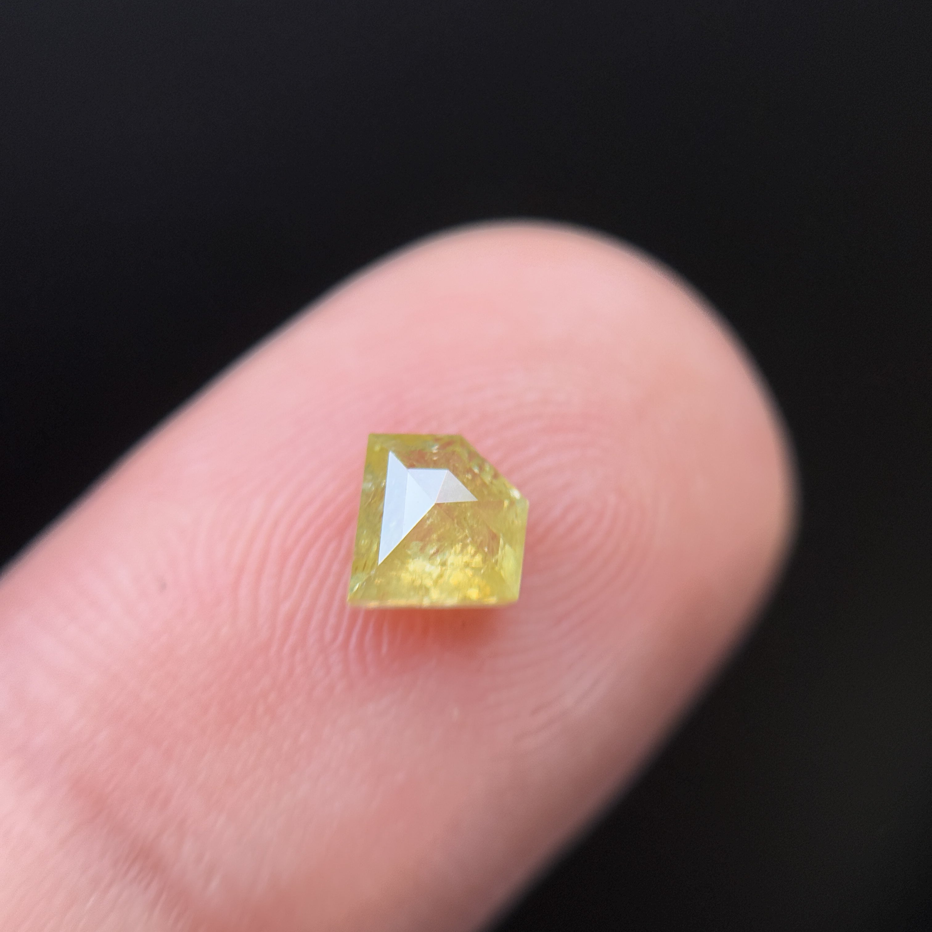 0.75 Ct Penton Rose Cut Yellow Natural Salt and Pepper Diamond