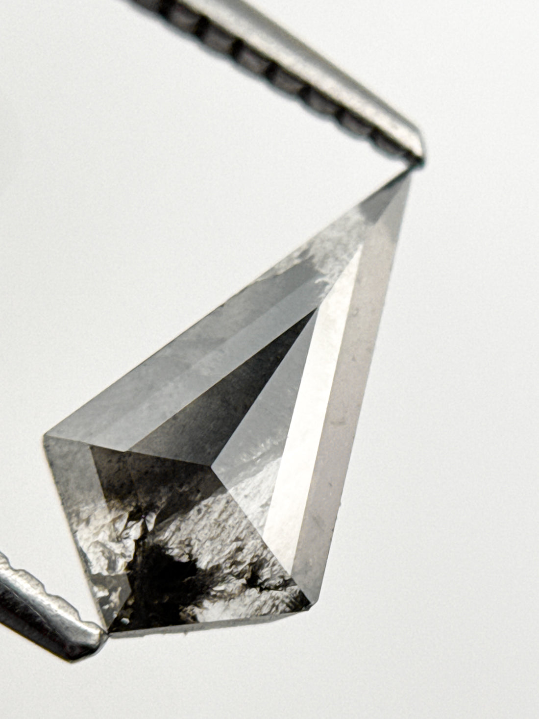 0.69 Ct Kite Rose Cut Grey Natural Salt and Pepper Diamond
