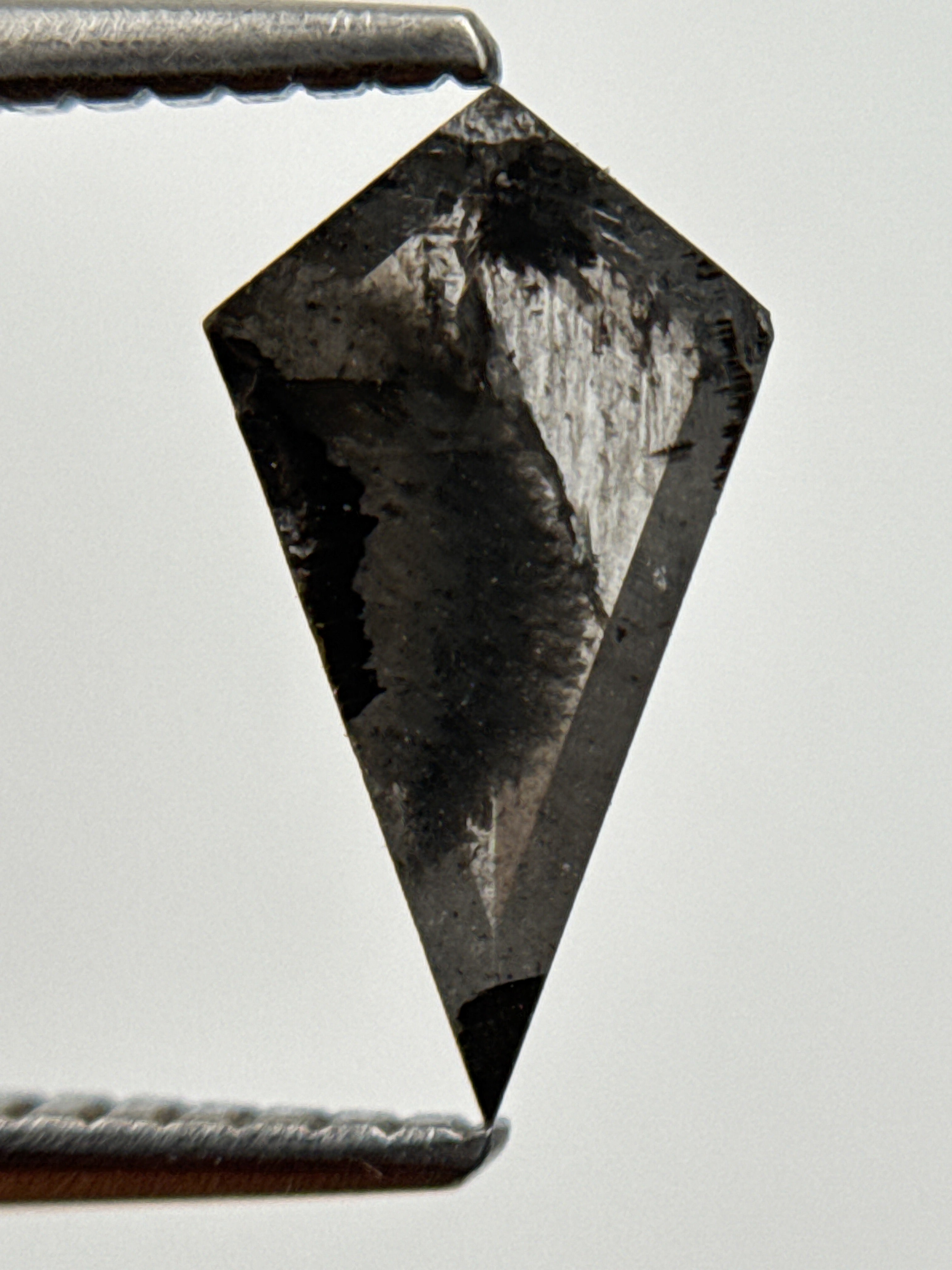 0.69 Ct Kite Rose Cut Grey Natural Salt and Pepper Diamond