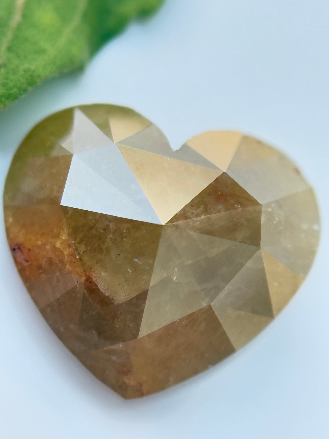 5.29 Ct Heart Rose Cut Yellow Natural Salt and Pepper Diamond