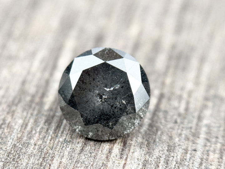 1.03 Ct Round Brilliant Cut Grey Natural Galaxy Diamond