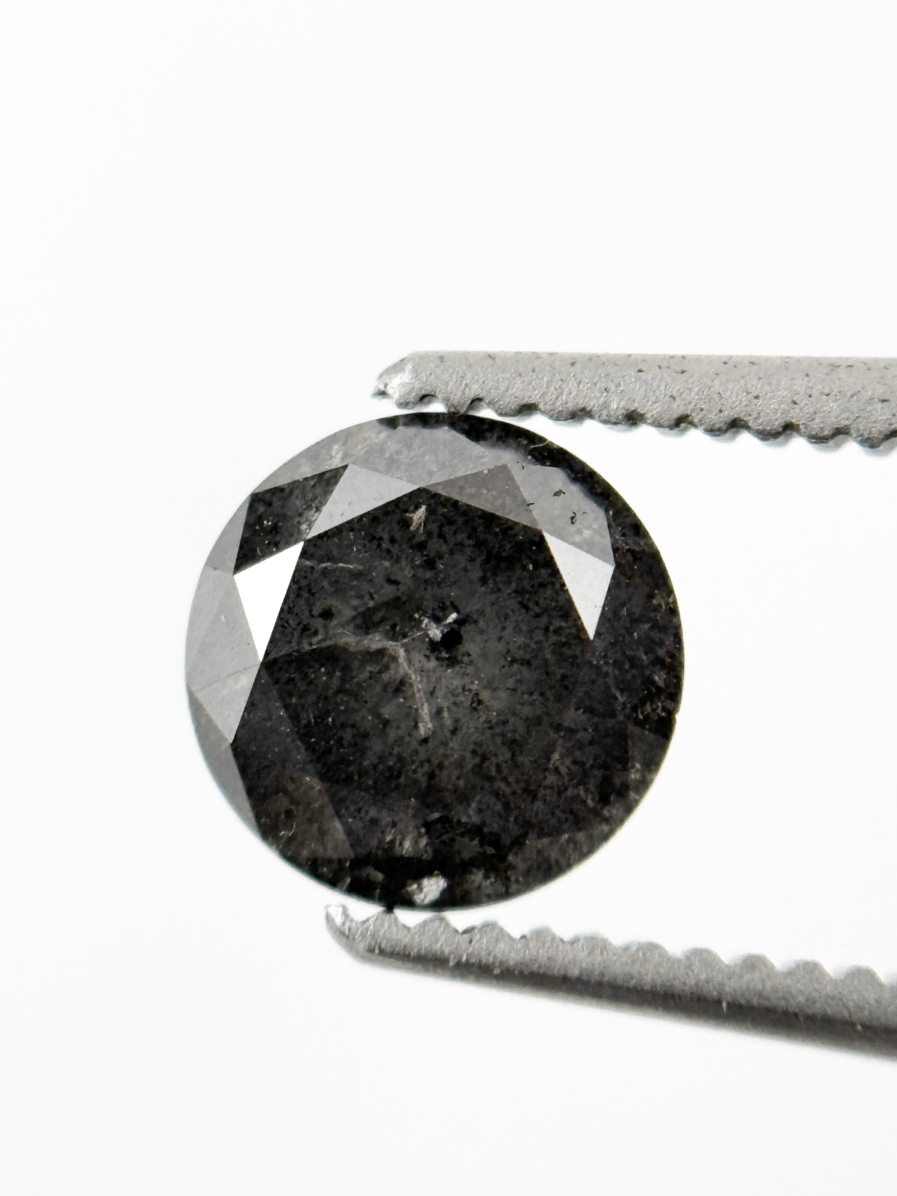 1.03 Ct Round Brilliant Cut Grey Natural Galaxy Diamond