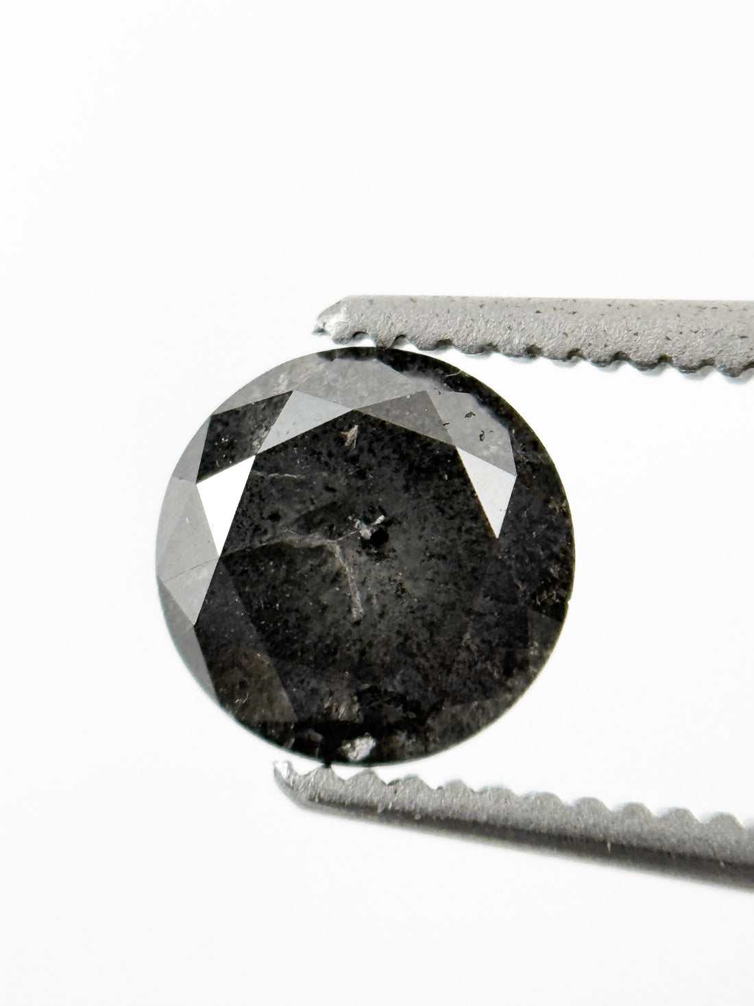 1.03 Ct Round Brilliant Cut Grey Natural Galaxy Diamond