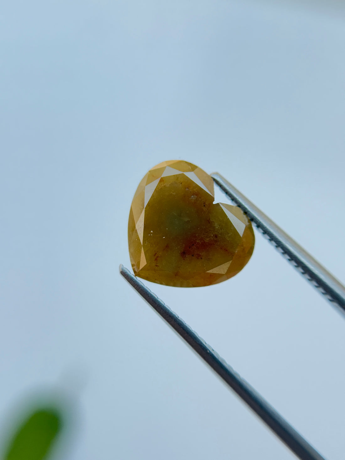 5.29 Ct Heart Rose Cut Yellow Natural Salt and Pepper Diamond