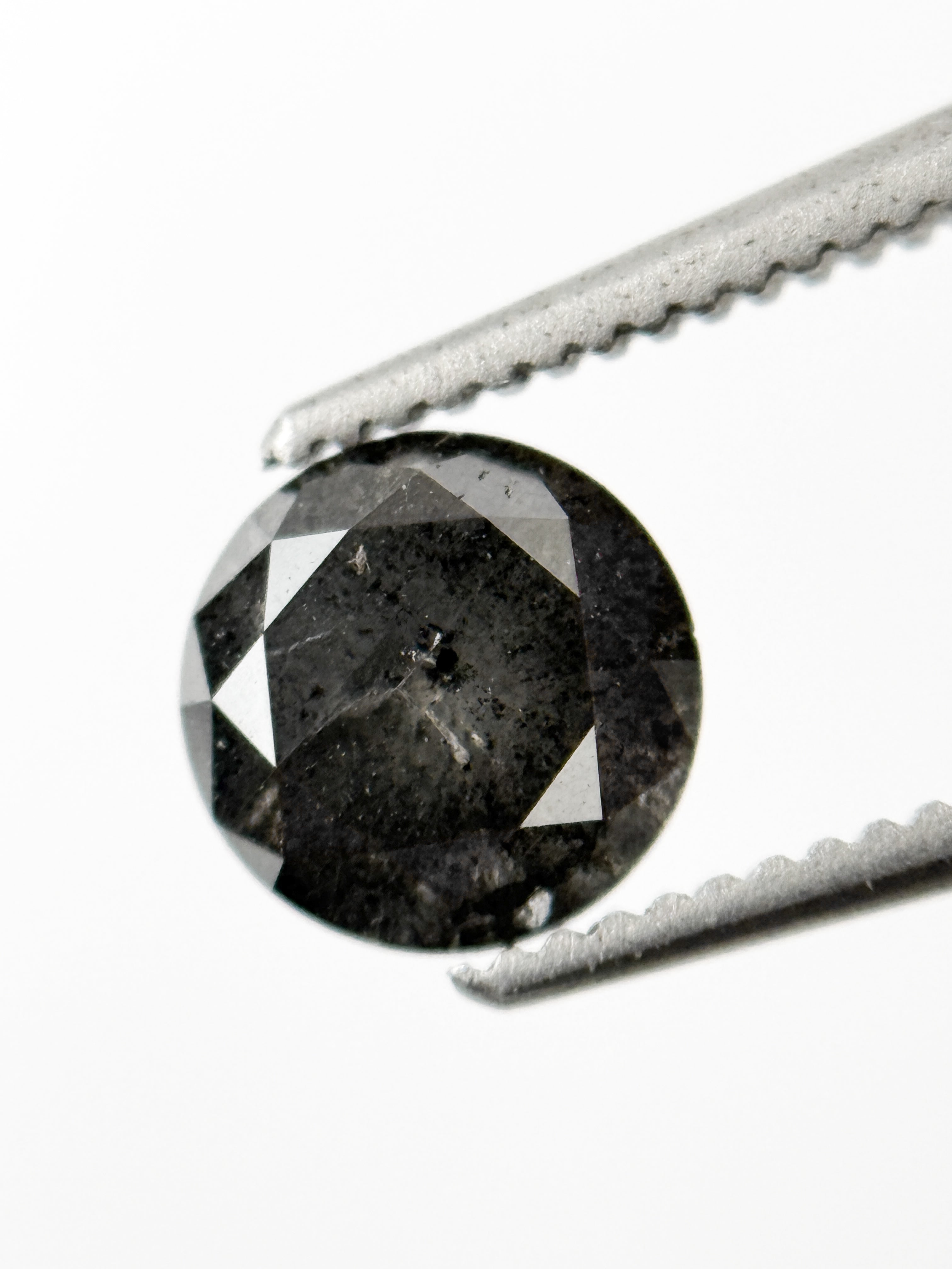 1.03 Ct Round Brilliant Cut Grey Natural Galaxy Diamond
