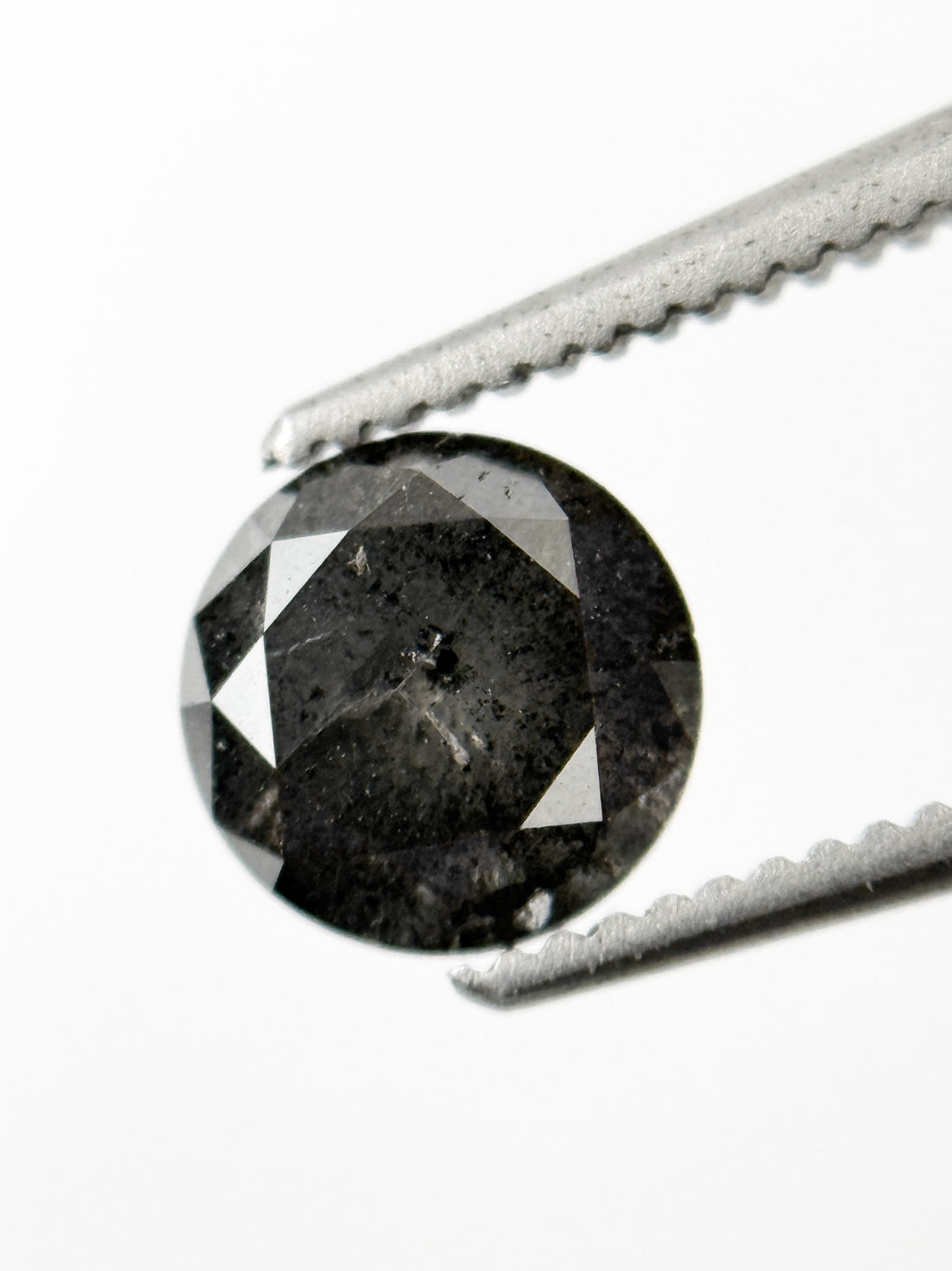 1.03 Ct Round Brilliant Cut Grey Natural Galaxy Diamond