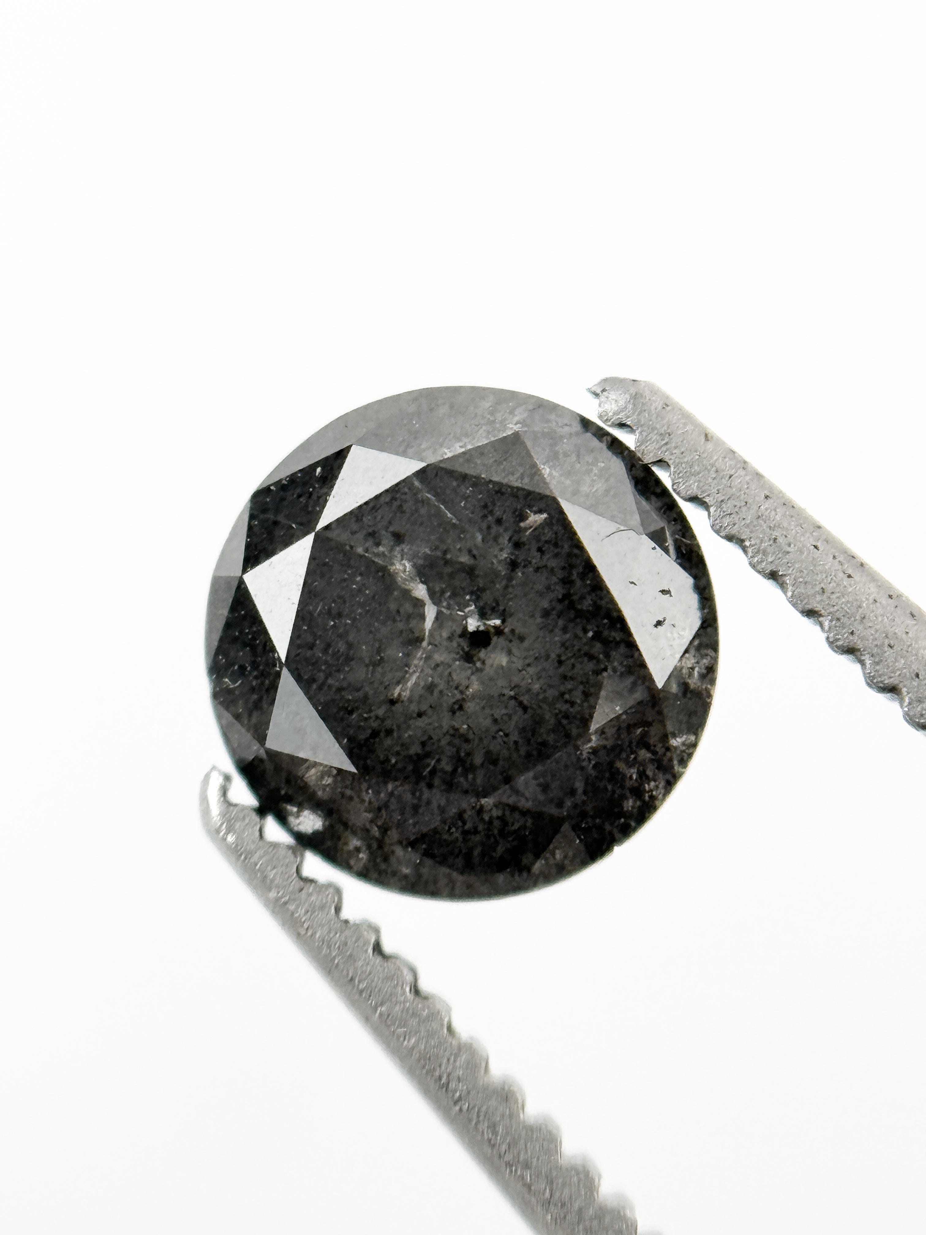 1.03 Ct Round Brilliant Cut Grey Natural Galaxy Diamond