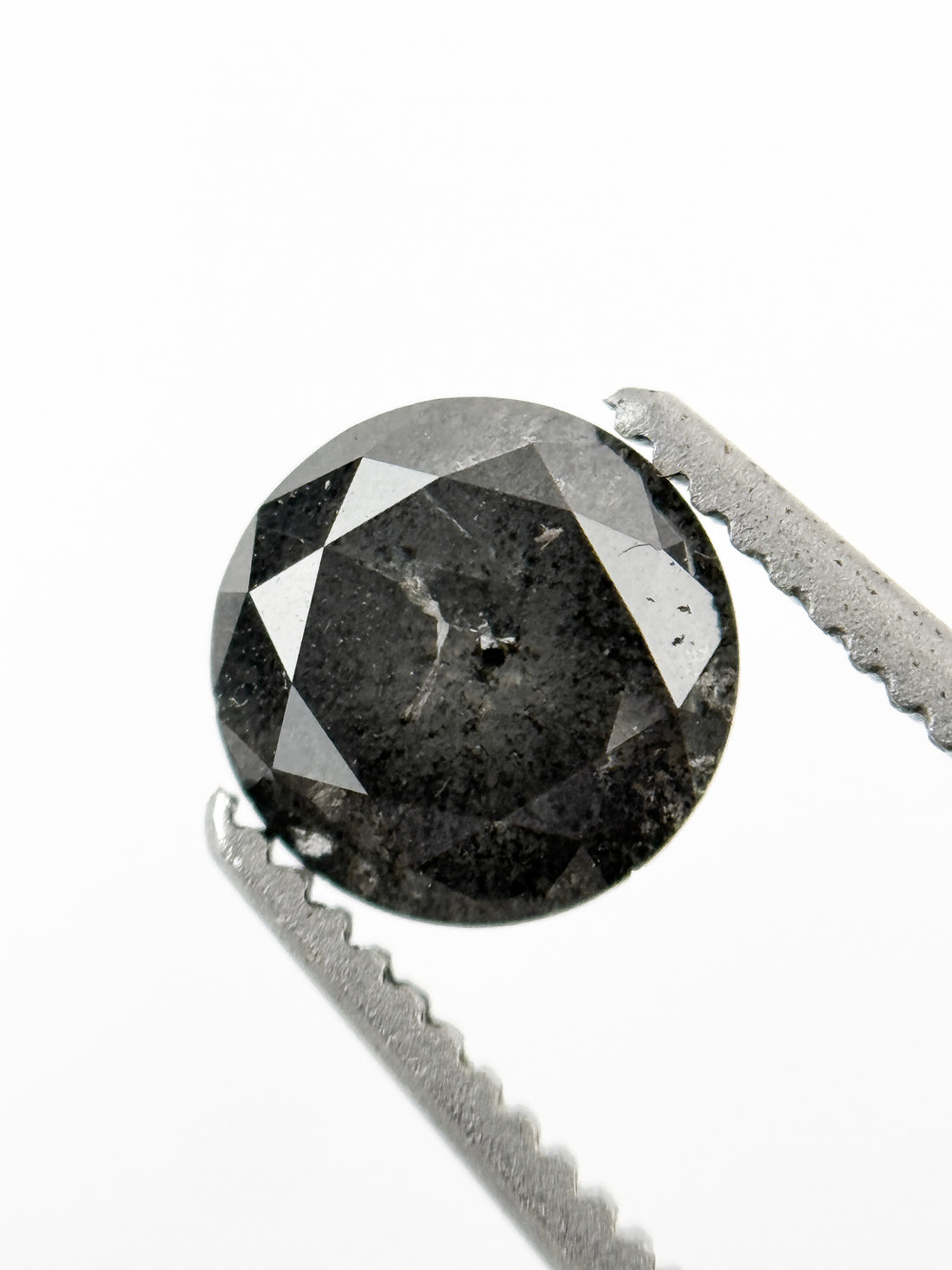1.03 Ct Round Brilliant Cut Grey Natural Galaxy Diamond