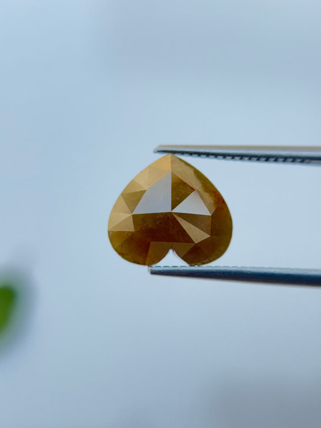 5.29 Ct Heart Rose Cut Yellow Natural Salt and Pepper Diamond