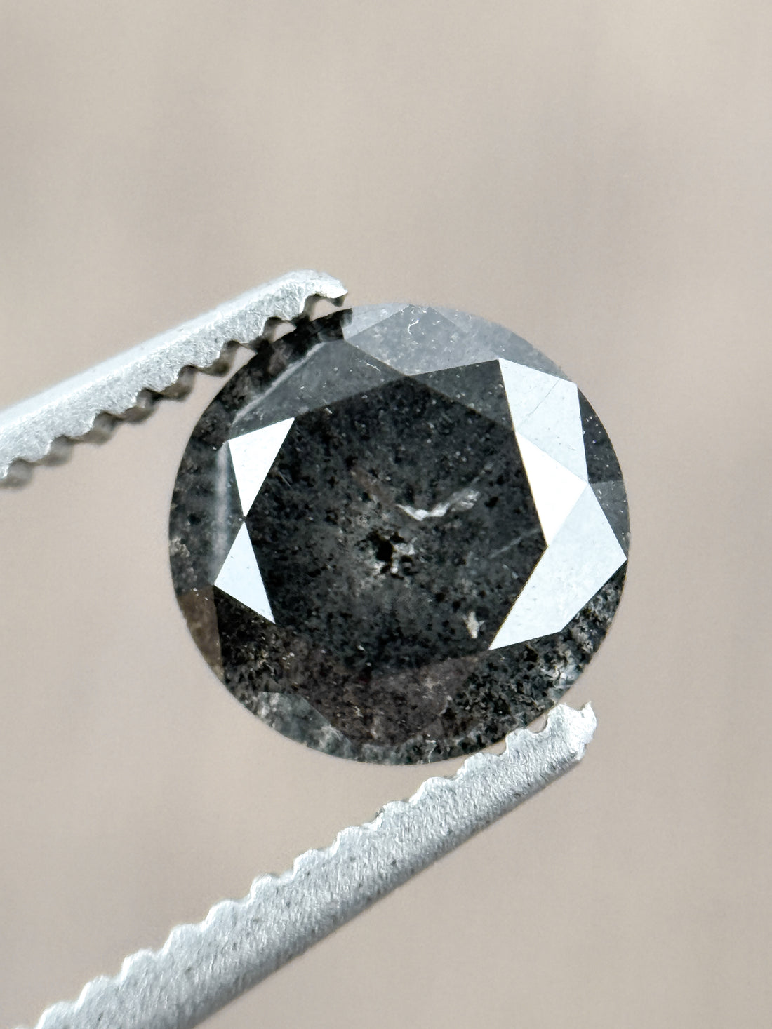 1.03 Ct Round Brilliant Cut Grey Natural Galaxy Diamond