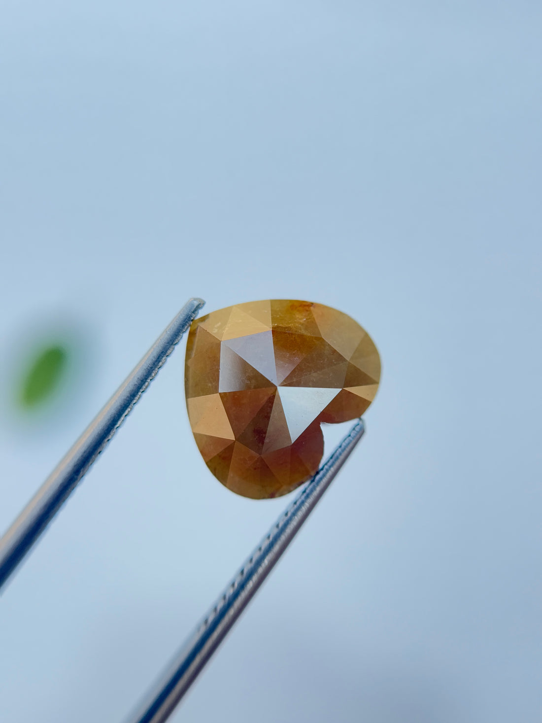 5.29 Ct Heart Rose Cut Yellow Natural Salt and Pepper Diamond