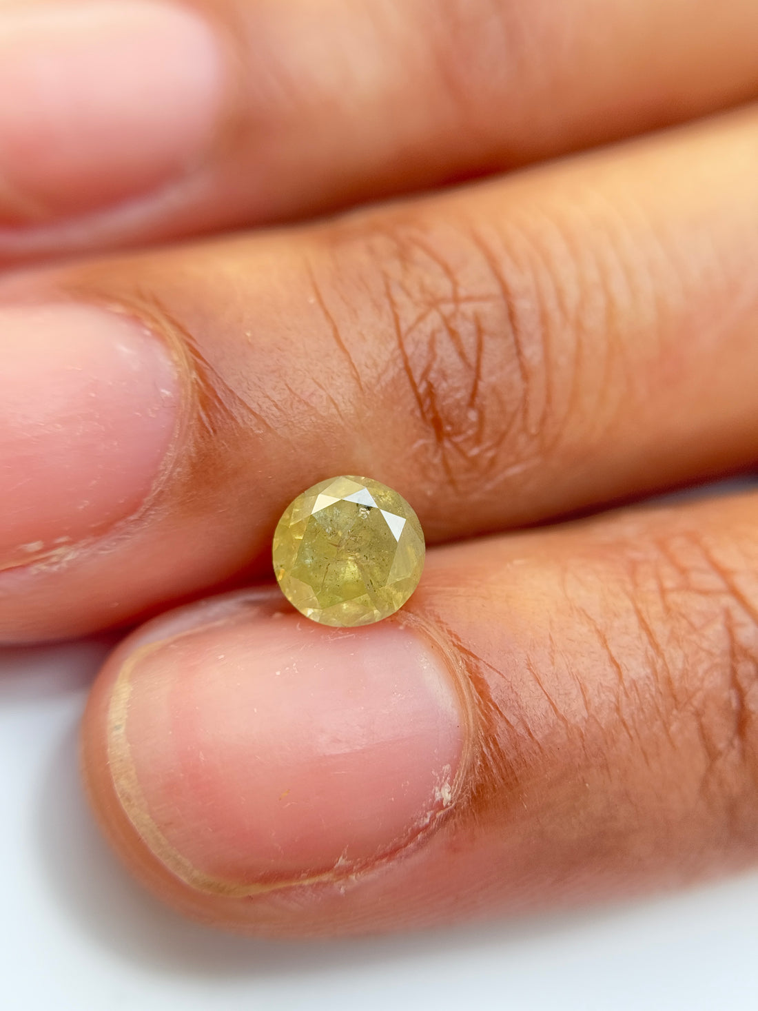 0.72 Ct Round Brilliant Cut Yellow Natural Salt and Pepper Diamond
