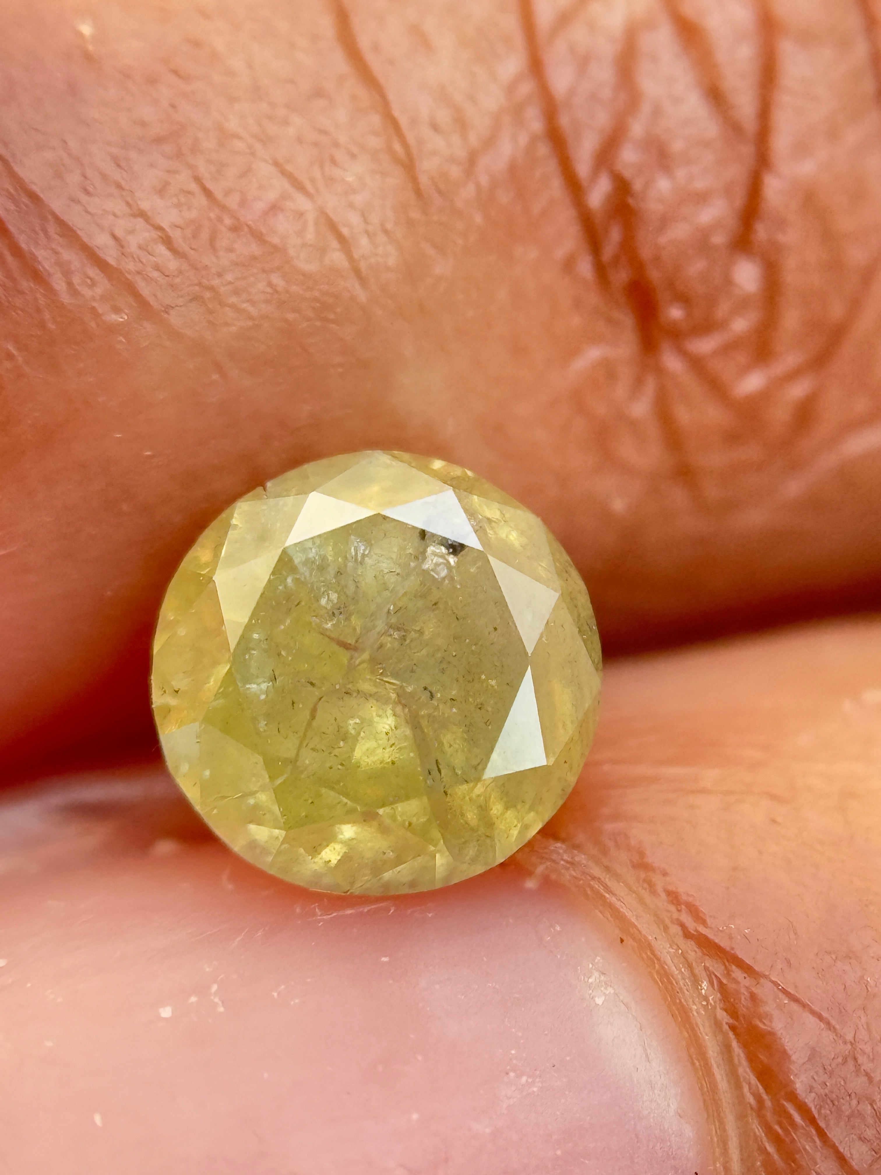 0.72 Ct Round Brilliant Cut Yellow Natural Salt and Pepper Diamond
