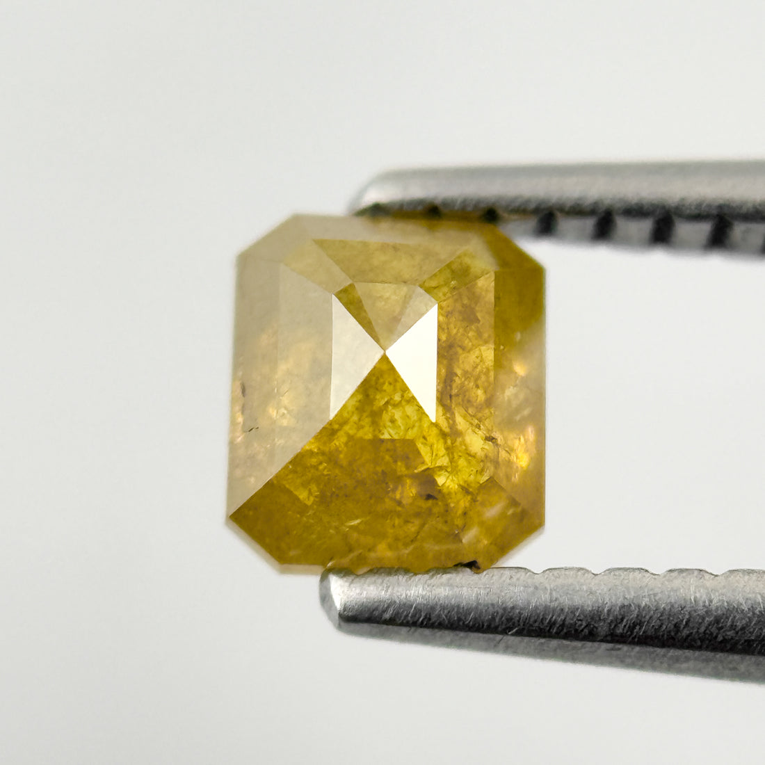 0.64 Ct Emerald Rose Cut Yellow Natural Salt and Pepper Diamond