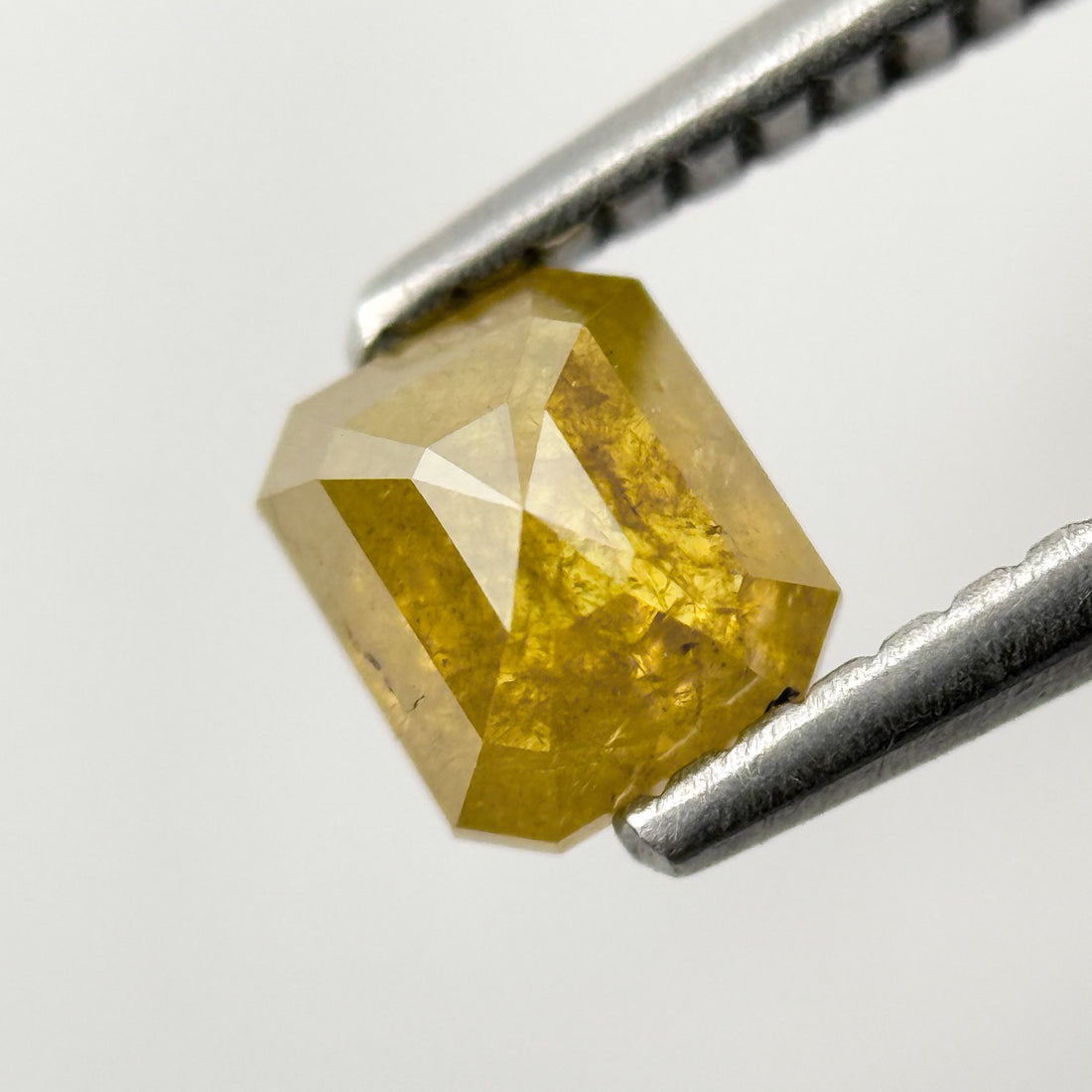 0.64 Ct Emerald Rose Cut Yellow Natural Salt and Pepper Diamond