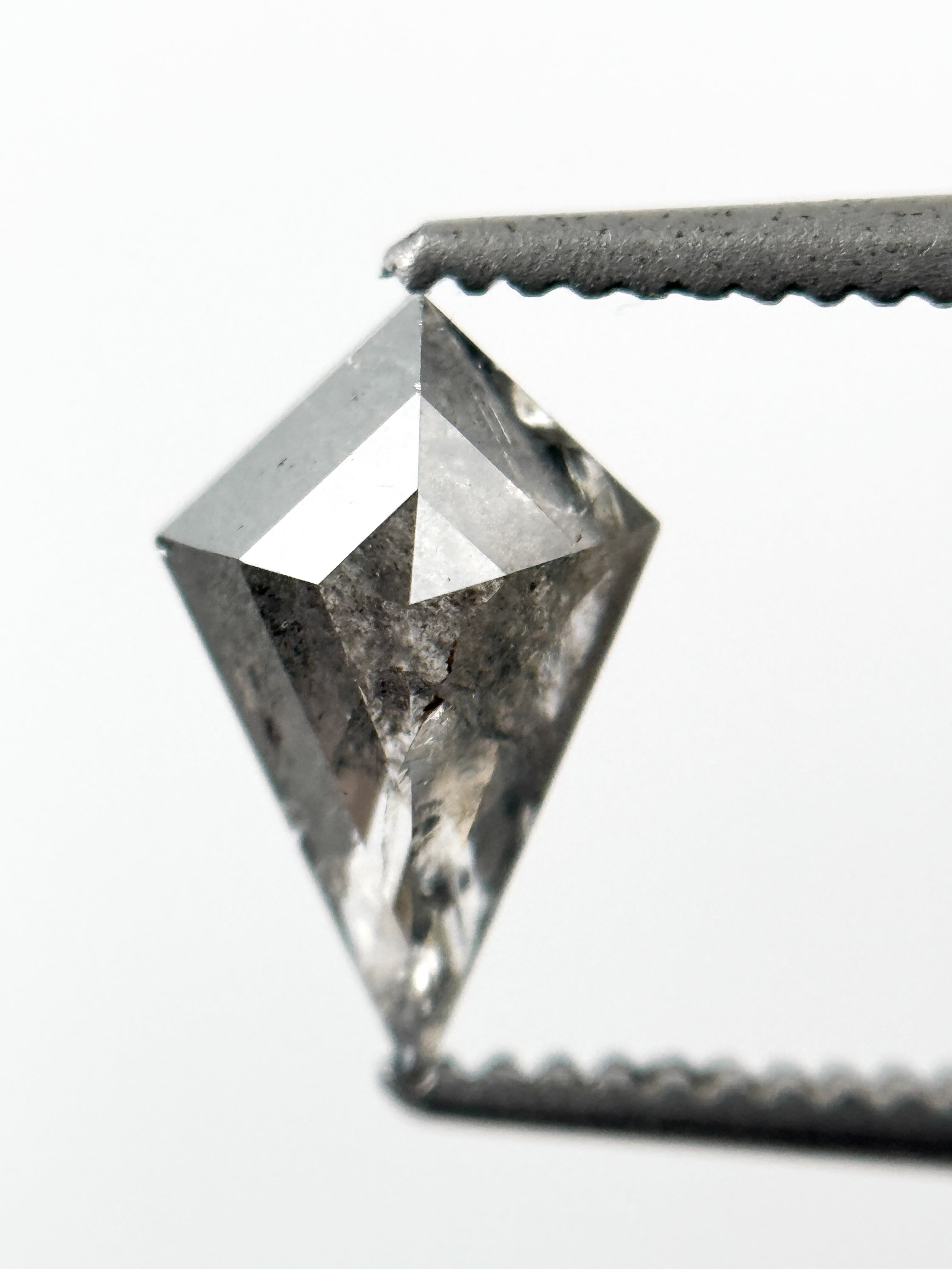 0.78 Ct Kite Rose Cut Grey Natural Salt and Pepper Diamond