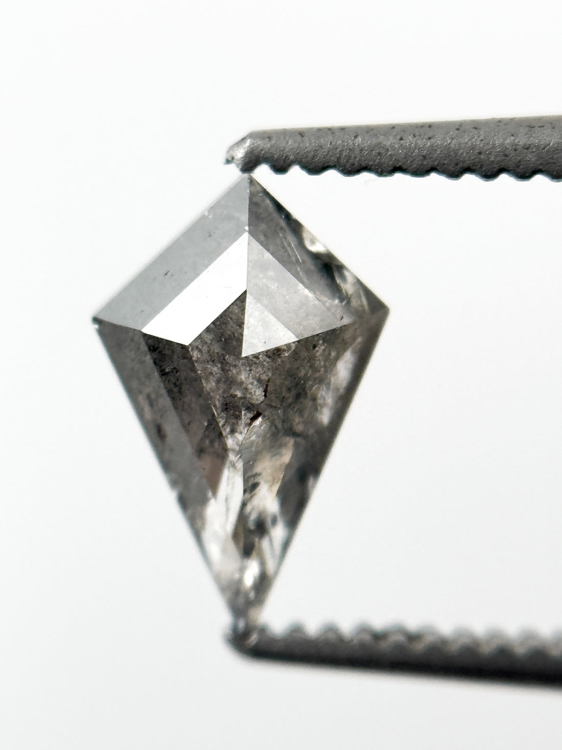 0.78 Ct Kite Rose Cut Grey Natural Salt and Pepper Diamond