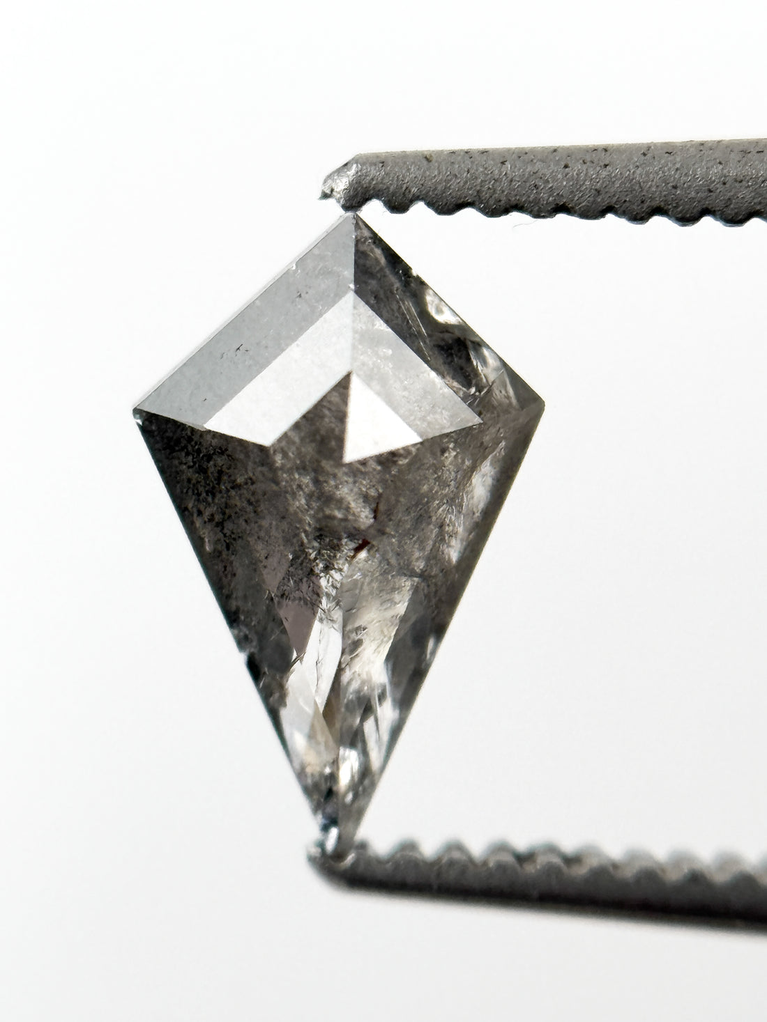 0.78 Ct Kite Rose Cut Grey Natural Salt and Pepper Diamond