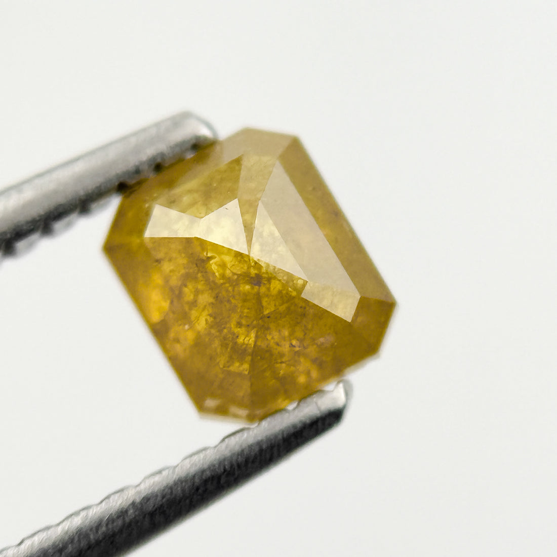 0.64 Ct Emerald Rose Cut Yellow Natural Salt and Pepper Diamond
