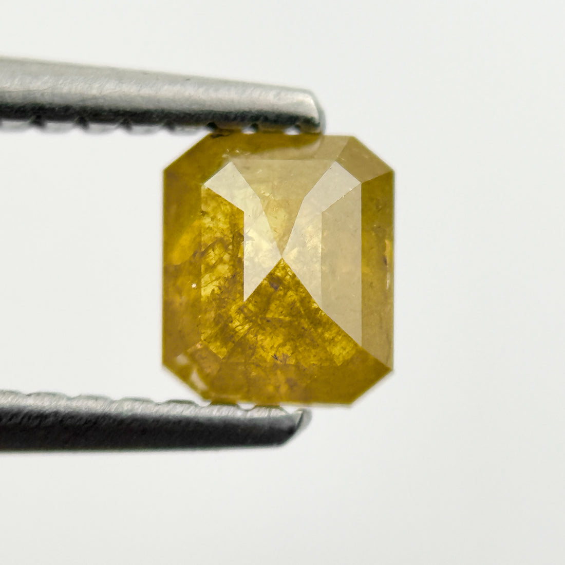0.64 Ct Emerald Rose Cut Yellow Natural Salt and Pepper Diamond