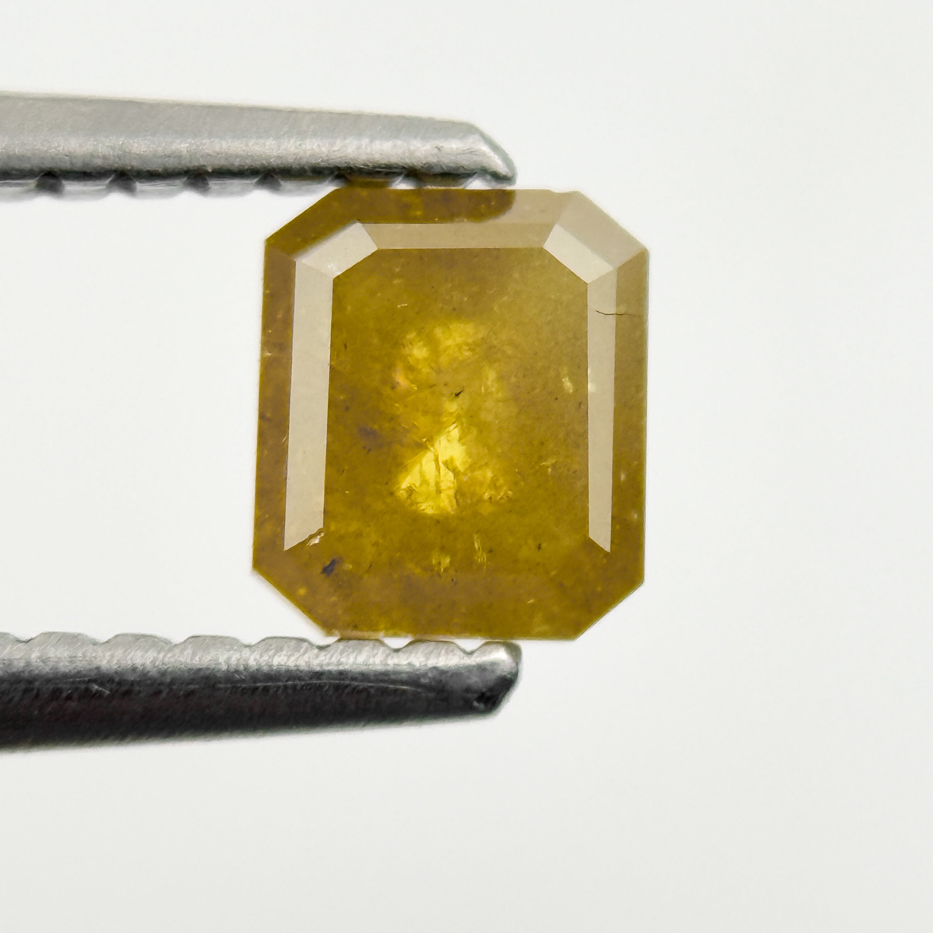 0.64 Ct Emerald Rose Cut Yellow Natural Salt and Pepper Diamond