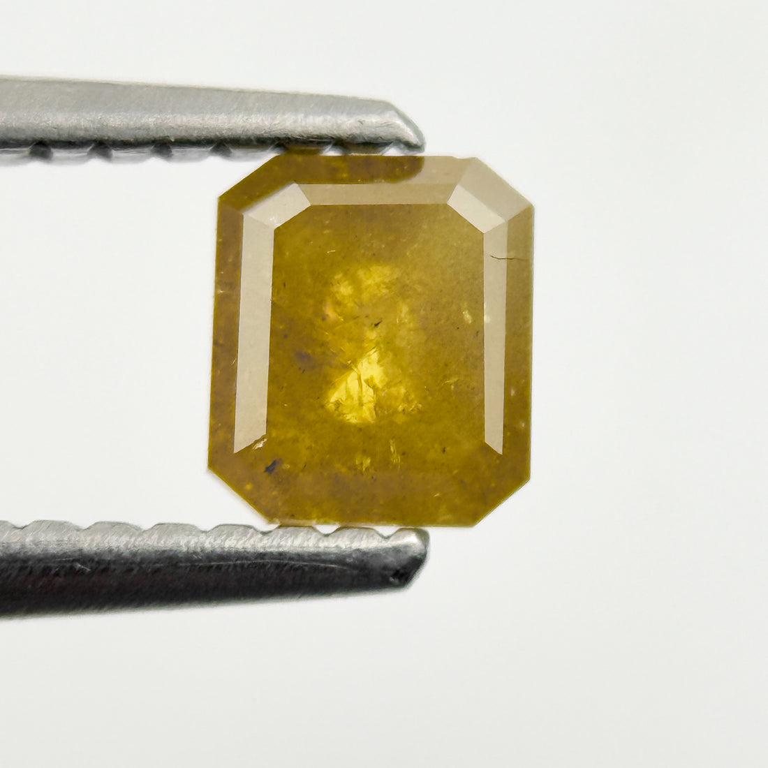 0.64 Ct Emerald Rose Cut Yellow Natural Salt and Pepper Diamond