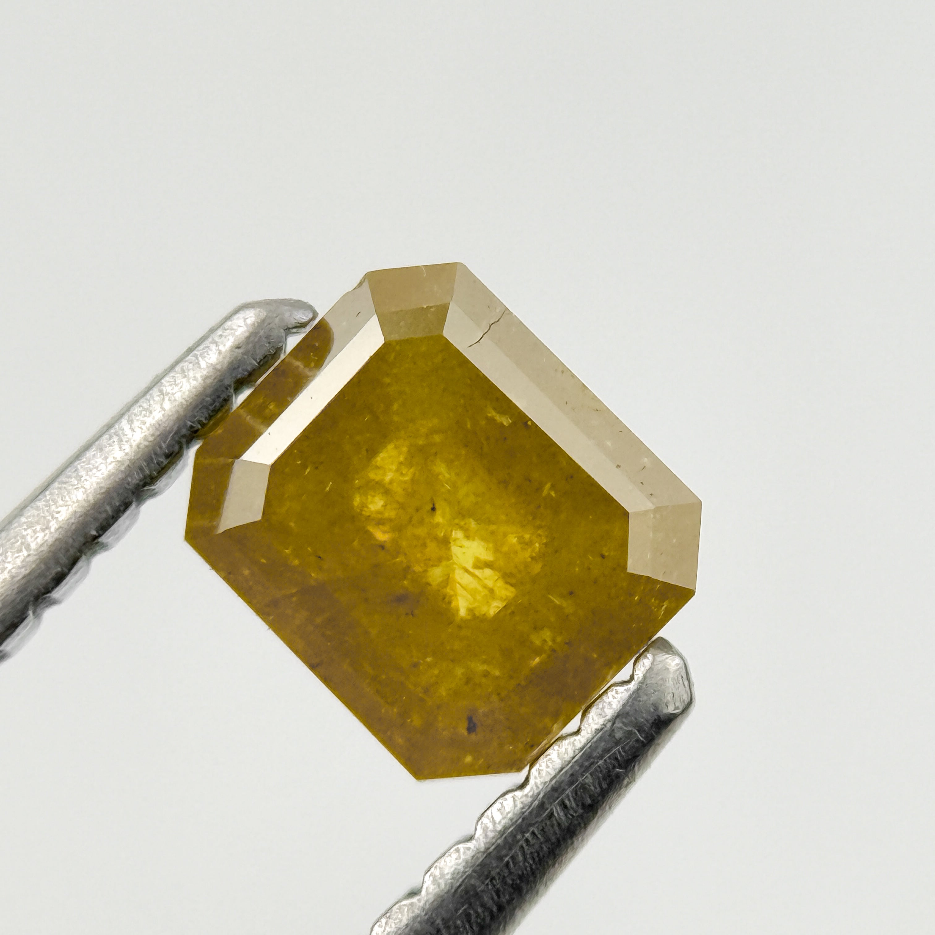 0.64 Ct Emerald Rose Cut Yellow Natural Salt and Pepper Diamond