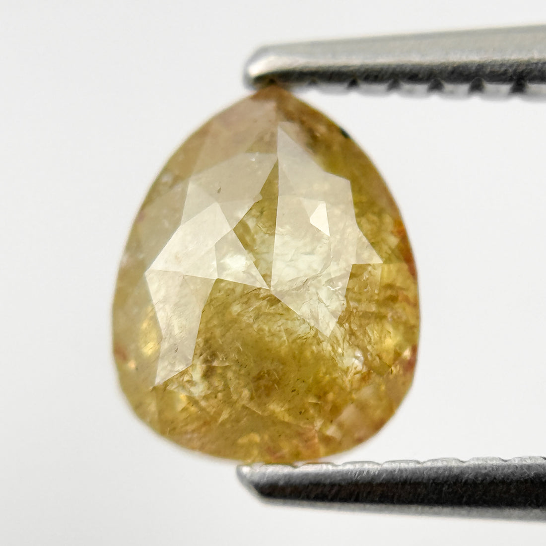 1.40 Ct Pear Rose Cut Yellow Natural Salt and Pepper Diamond