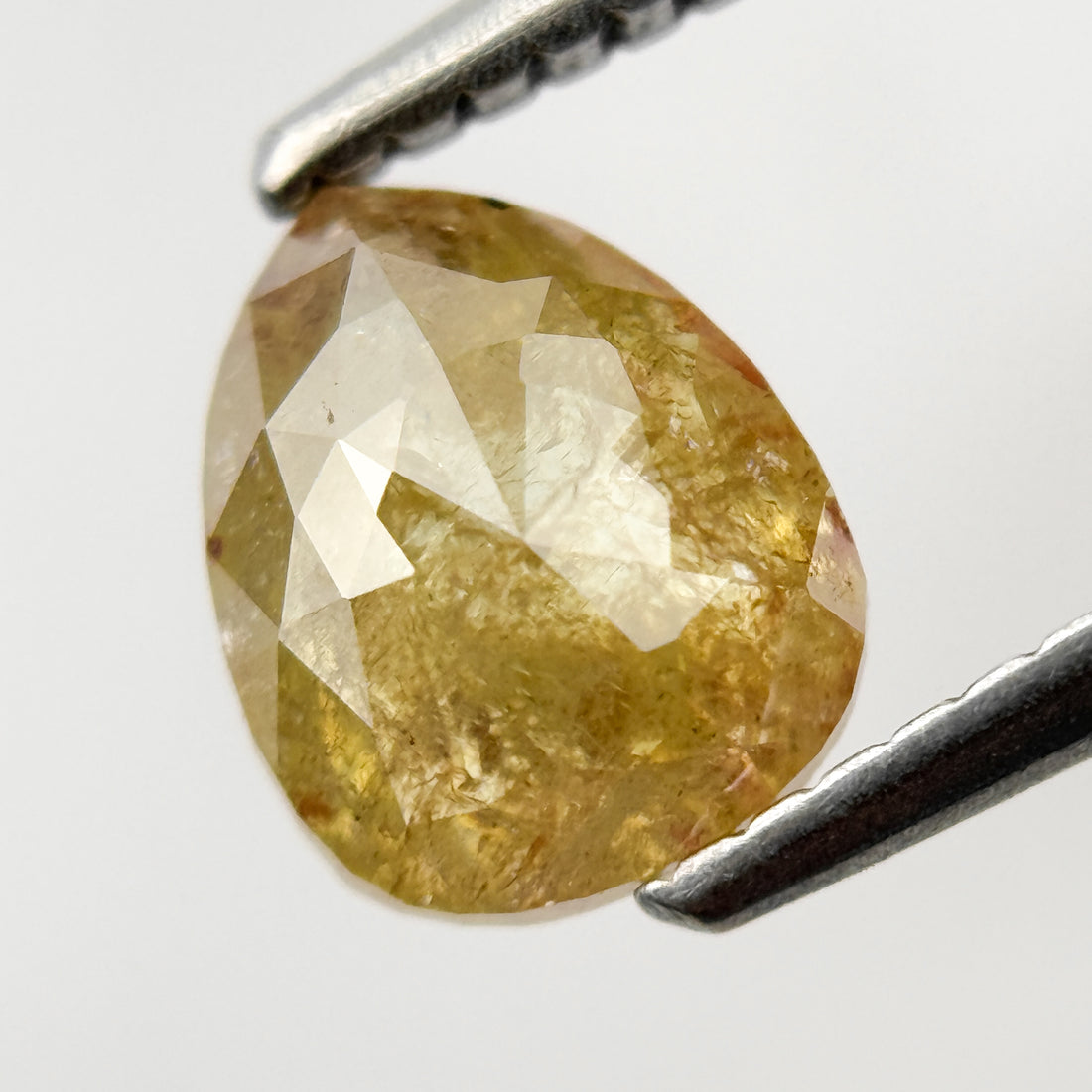 1.40 Ct Pear Rose Cut Yellow Natural Salt and Pepper Diamond