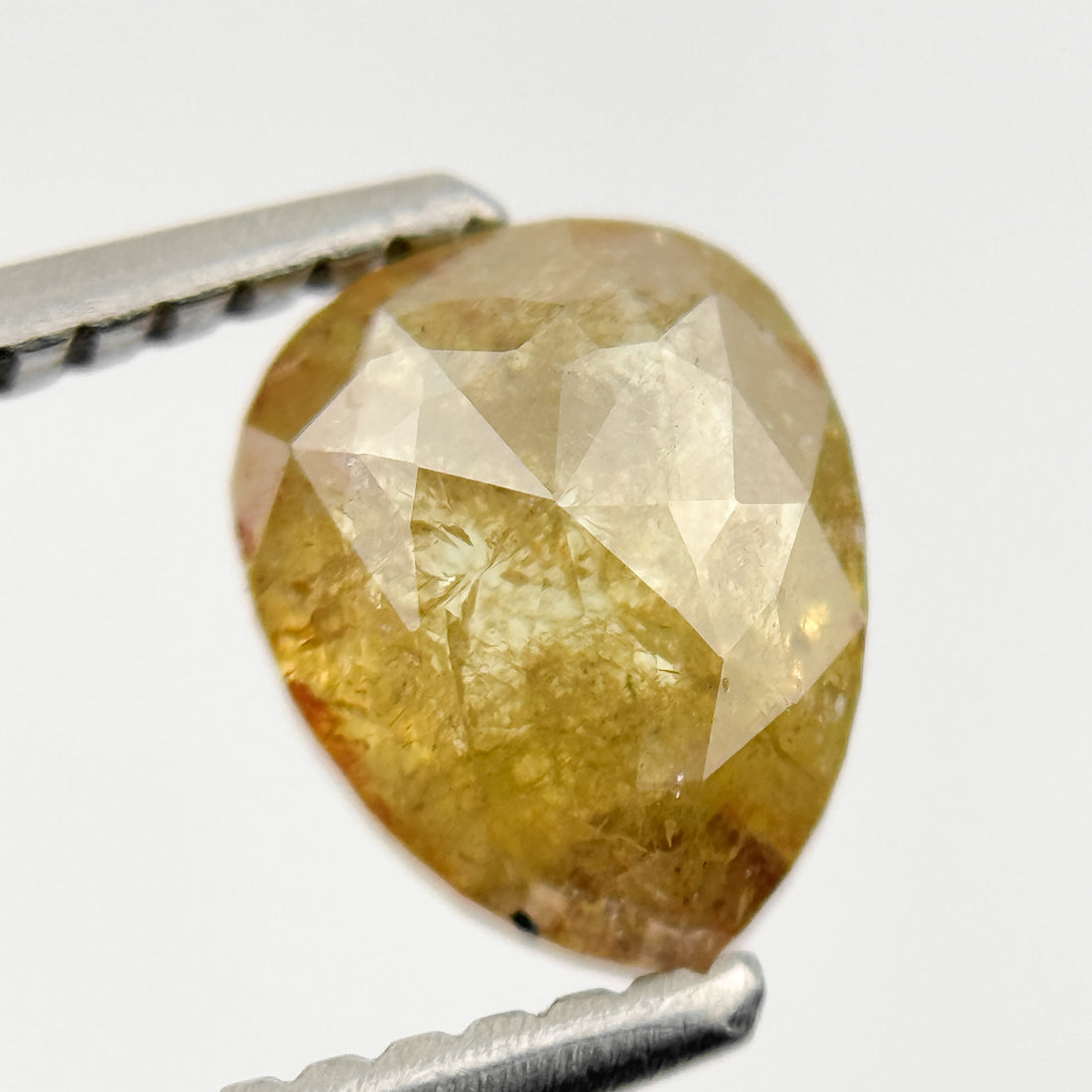 1.40 Ct Pear Rose Cut Yellow Natural Salt and Pepper Diamond