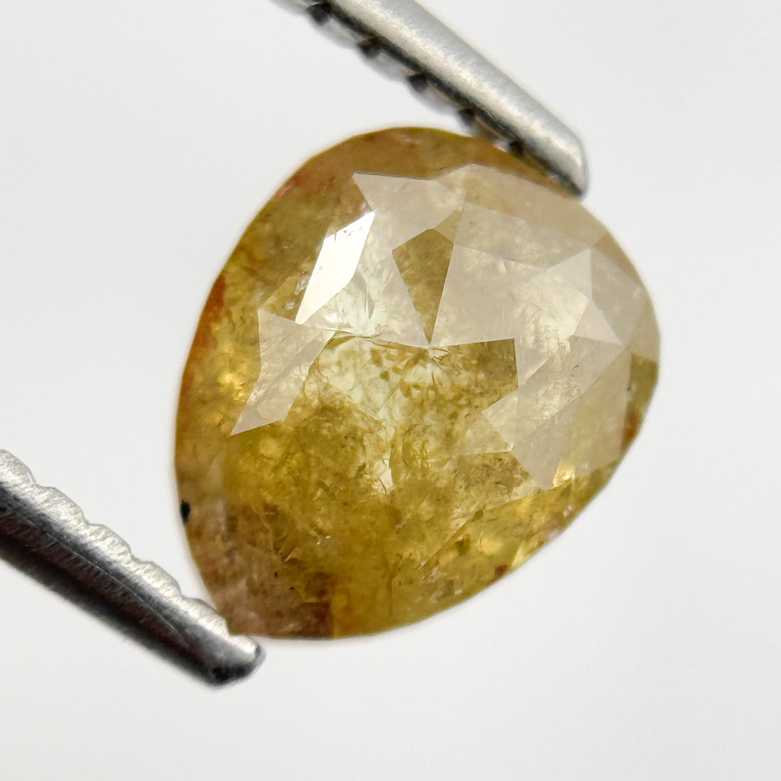1.40 Ct Pear Rose Cut Yellow Natural Salt and Pepper Diamond