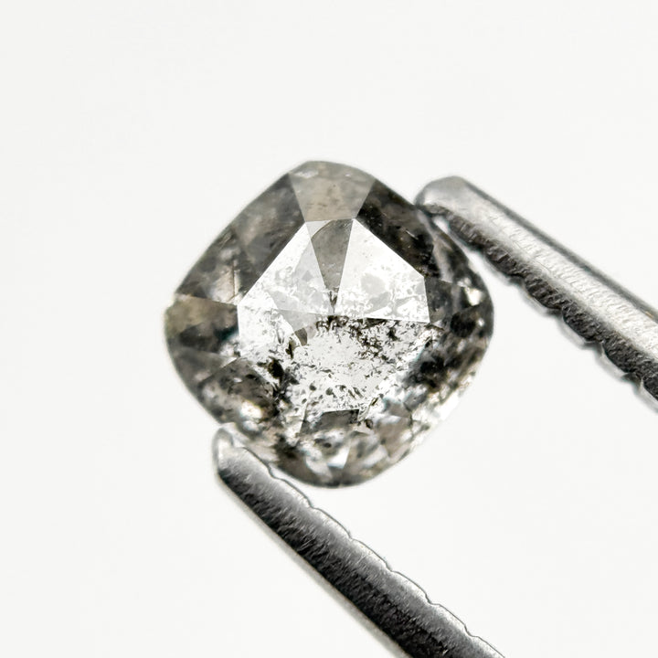 0.55 Ct Cushion Rose Cut Grey Natural Galaxy Diamond