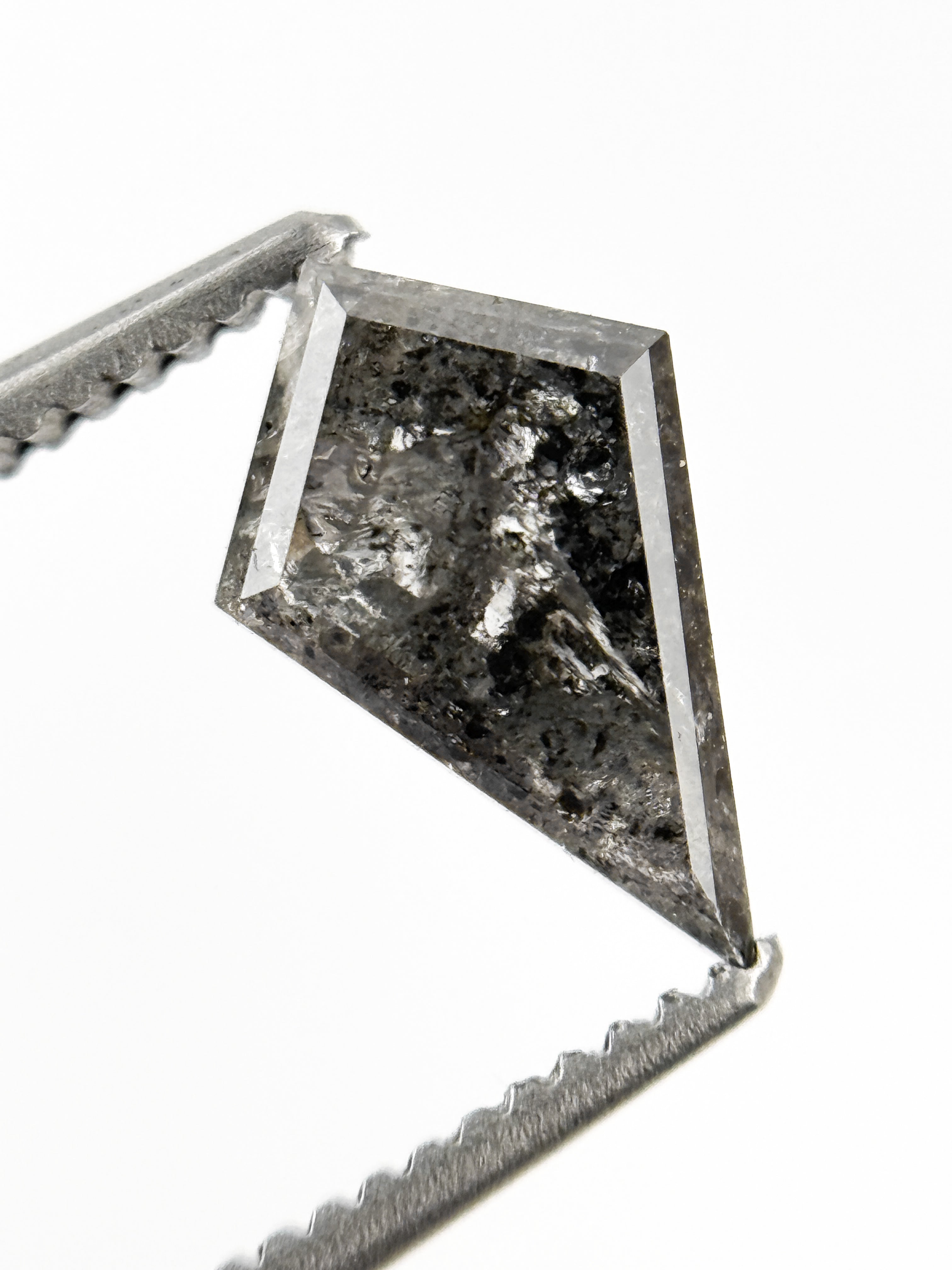 1.03 Ct Kite Rose Cut Grey Natural Galaxy Diamond